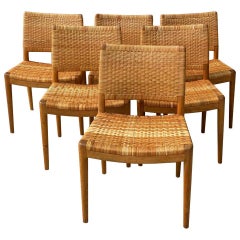 Set of Six Hans Wegner for Johannes Hansen Danish Modern Dining Chairs