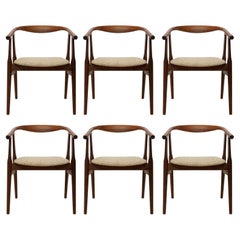 Antique Set of Six Hans Wegner GE-525 Dining Chairs, 1960