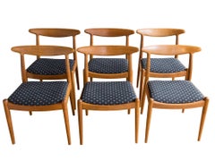 Set of Six Hans Wegner Oak "W2" Dining Chairs