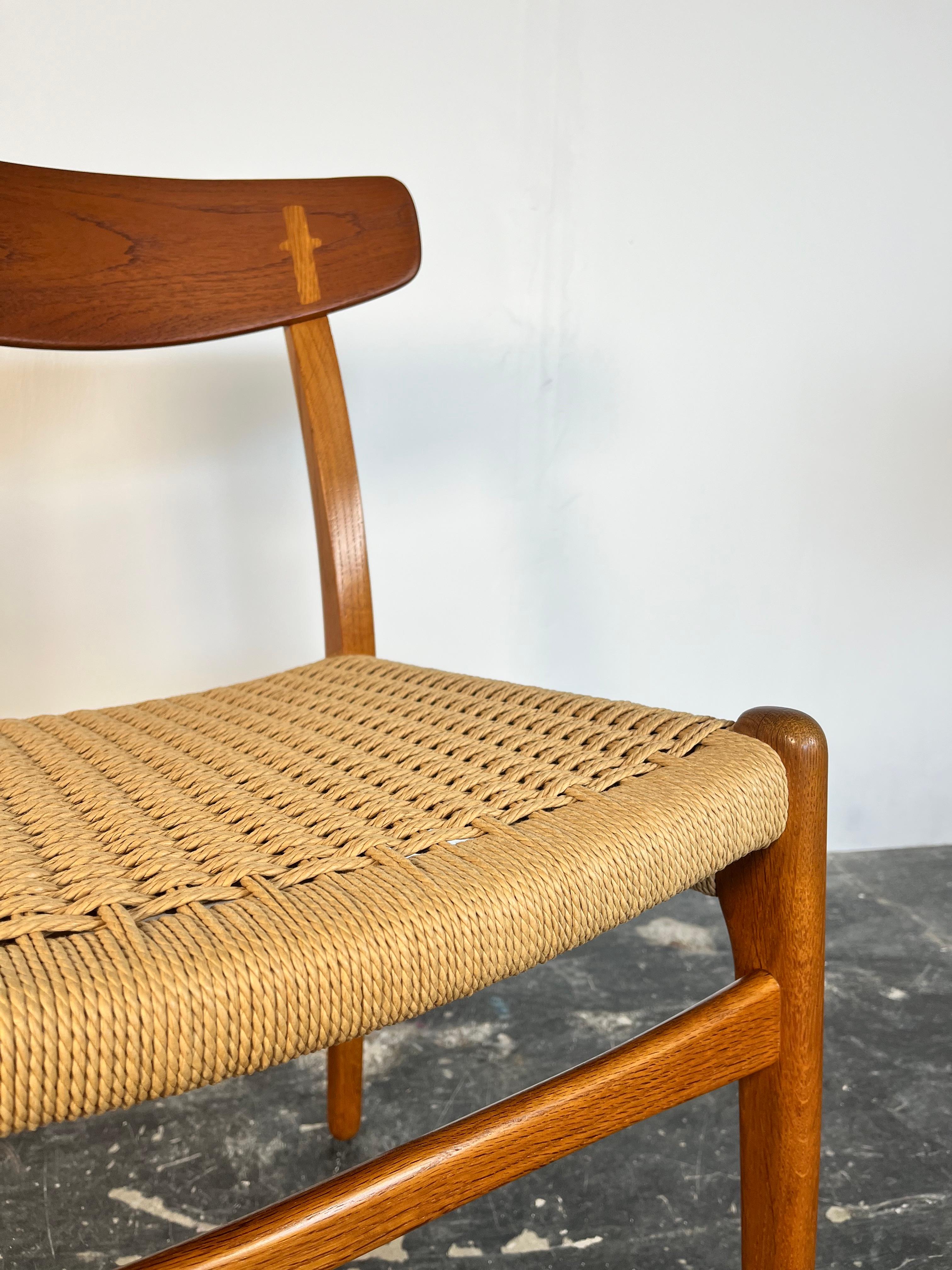 Set of Six Hans Wegner Teak CH23 Chairs in Danish Cord by Carl Hansen 11