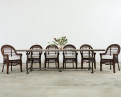 Set of Six Harbor Style Woven Resin Wicker Garden Chairs