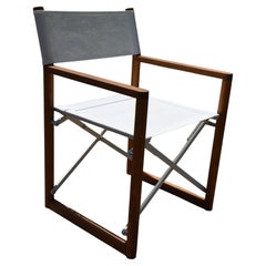 Set of Six Harbour Outdoor Pacific Dining Chairs in Teak and White Batyline