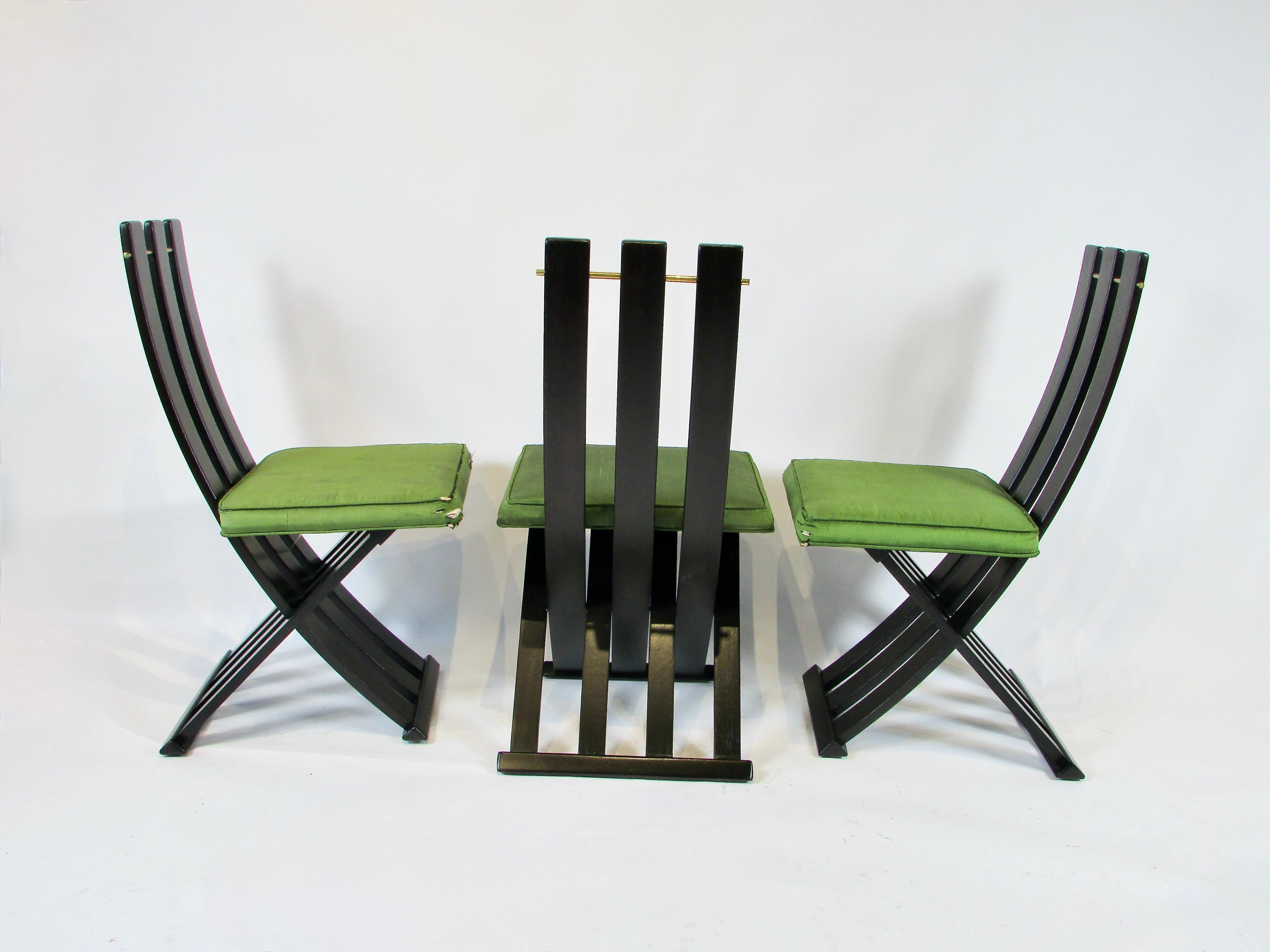 Set of six Harvey Probber slatted  dining X chairs For Sale 10