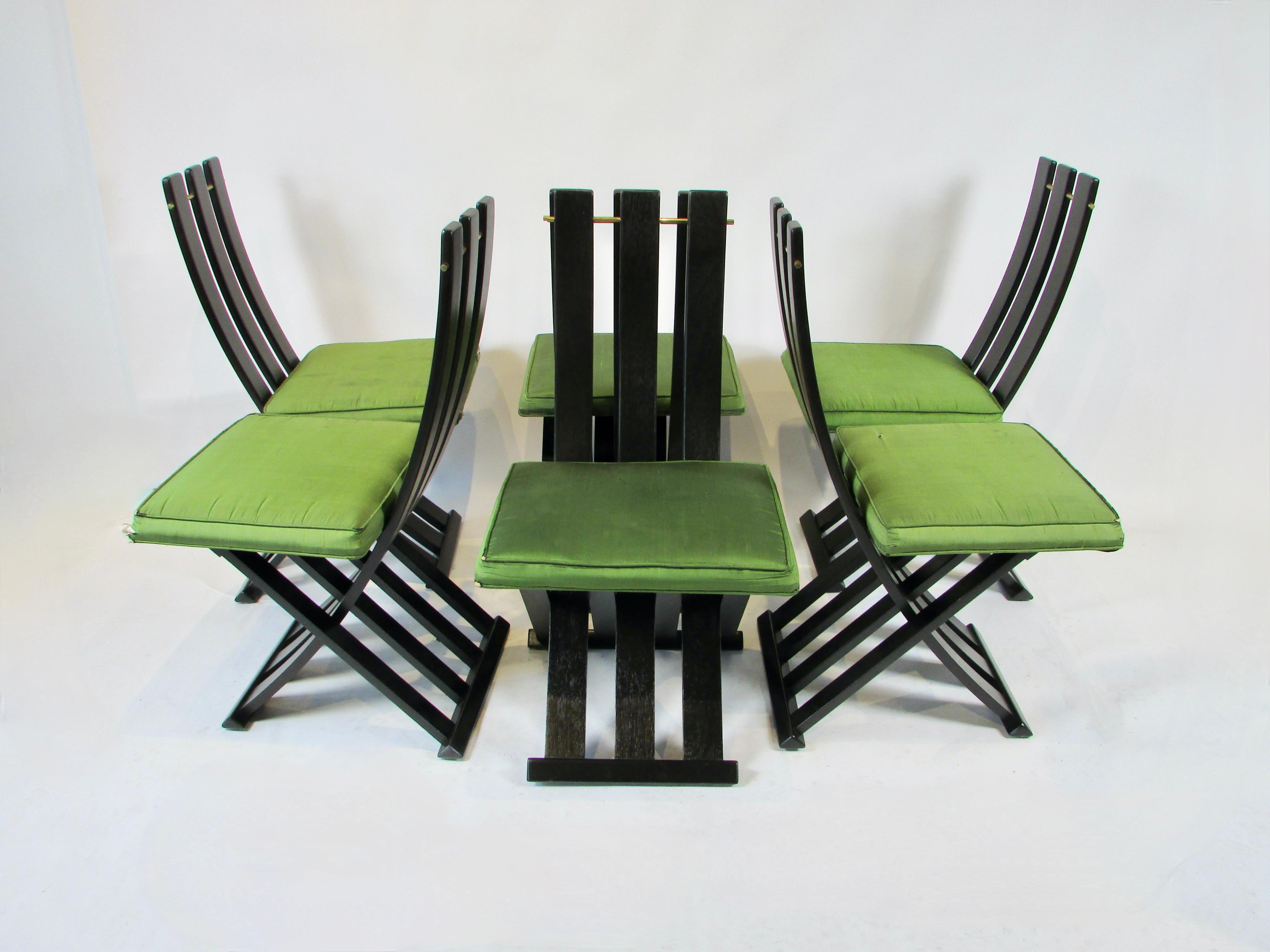 Mid-Century Modern Set of six Harvey Probber slatted  dining X chairs For Sale