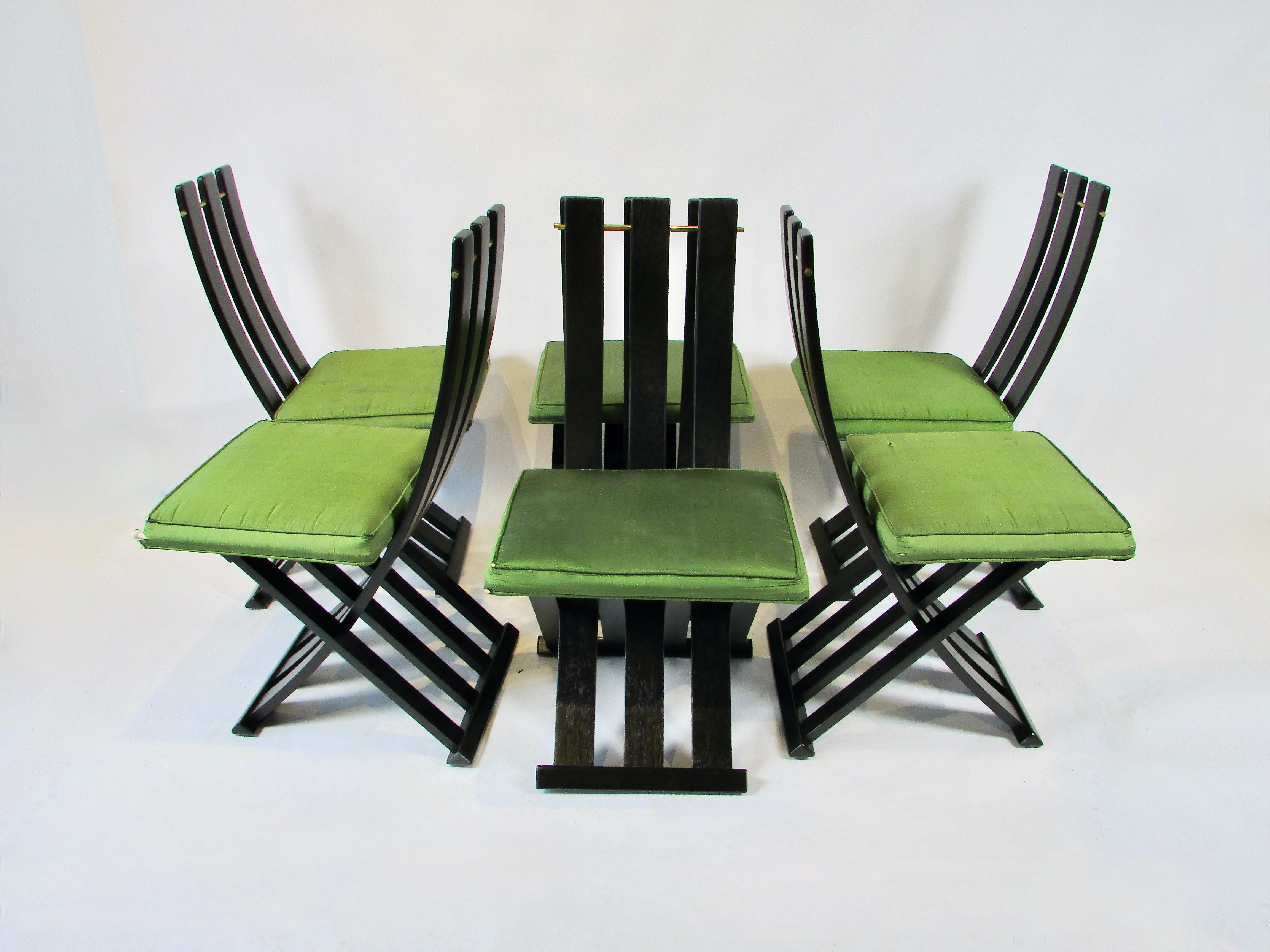 American Set of six Harvey Probber slatted  dining X chairs For Sale