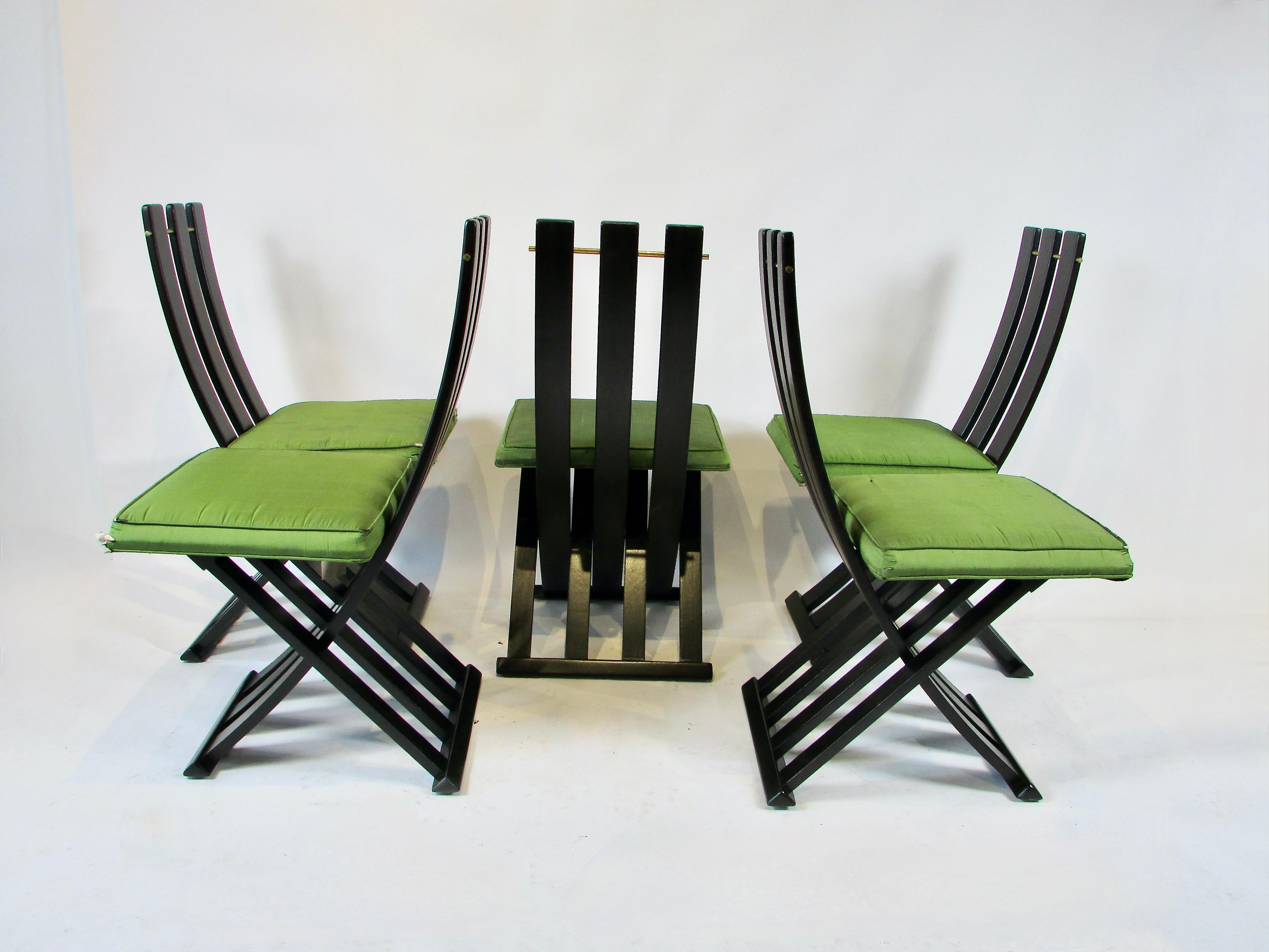 20th Century Set of six Harvey Probber slatted  dining X chairs For Sale