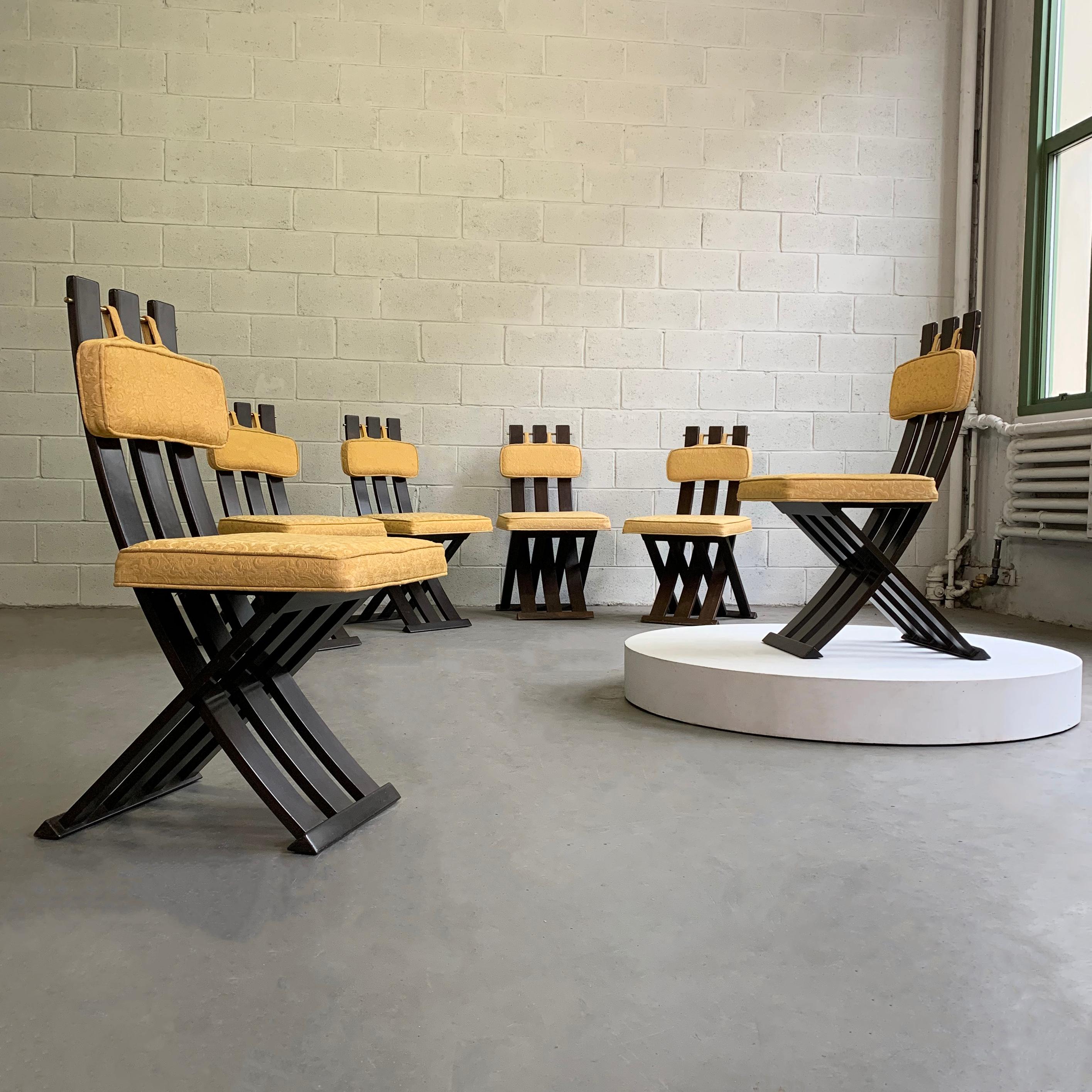 Mid-Century Modern Harvey Probber ensemble de six chaises de salle à manger à base en X en vente