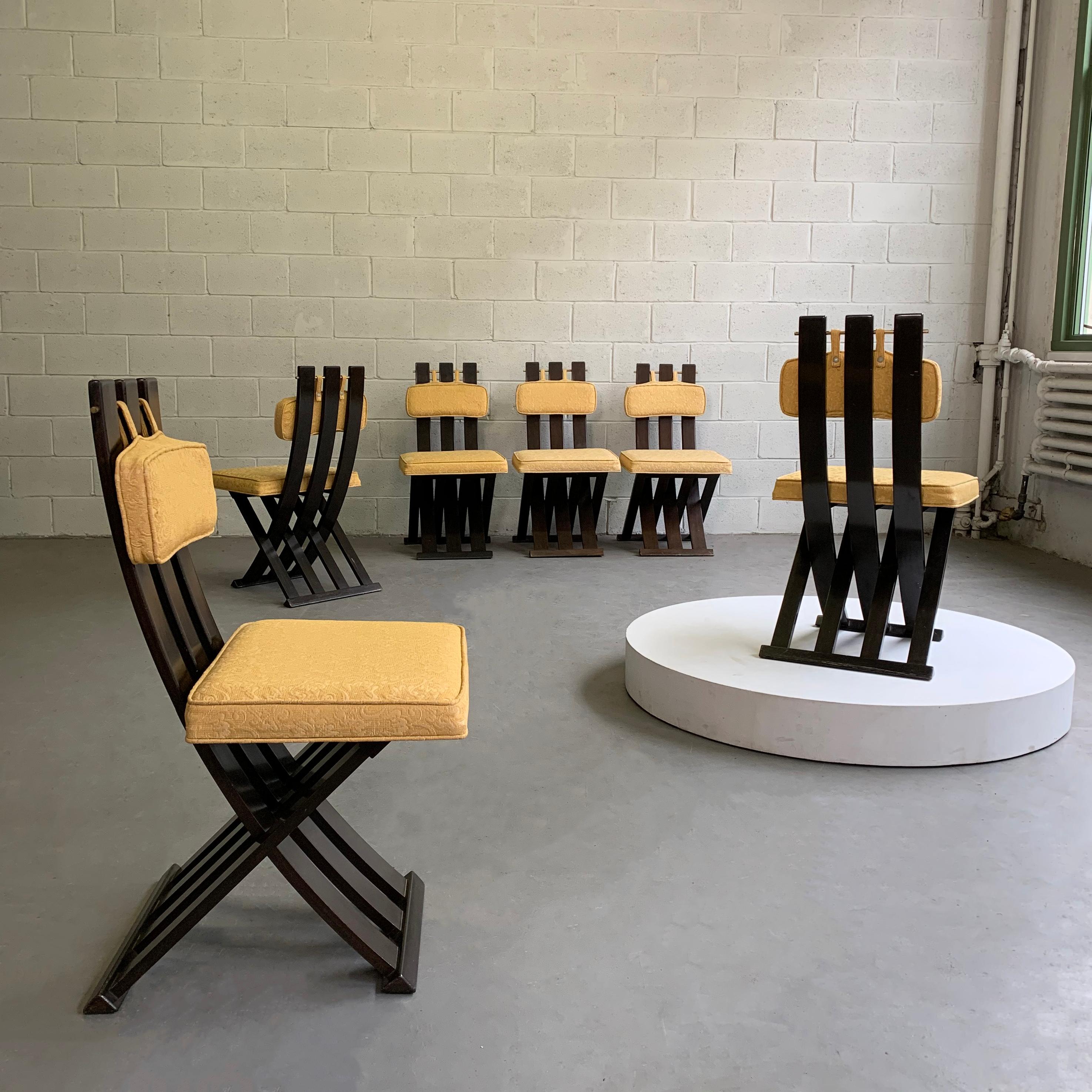 Mid-Century Modern Set of Six Harvey Probber X-Base Dining Chairs For Sale