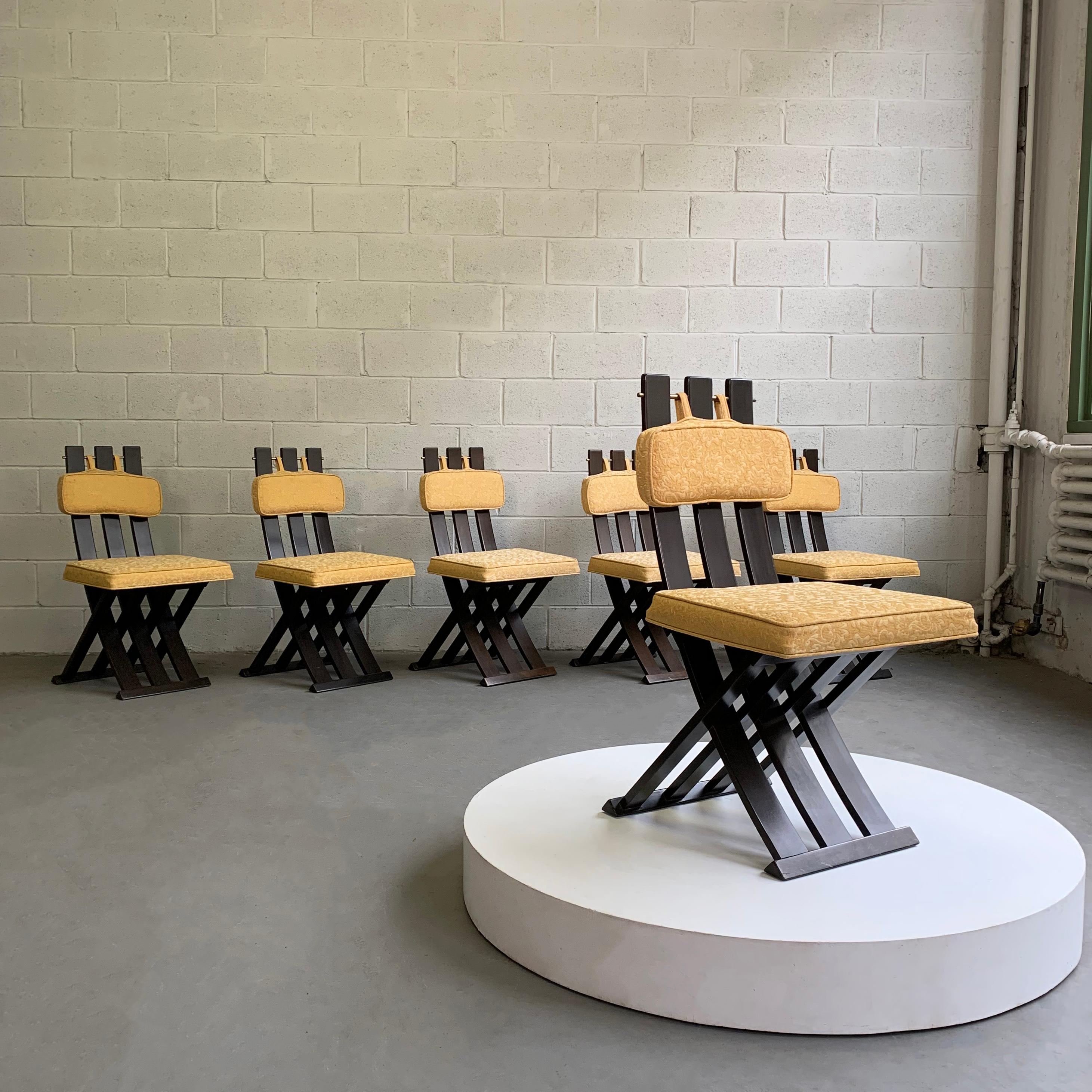 Harvey Probber ensemble de six chaises de salle à manger à base en X en vente 1