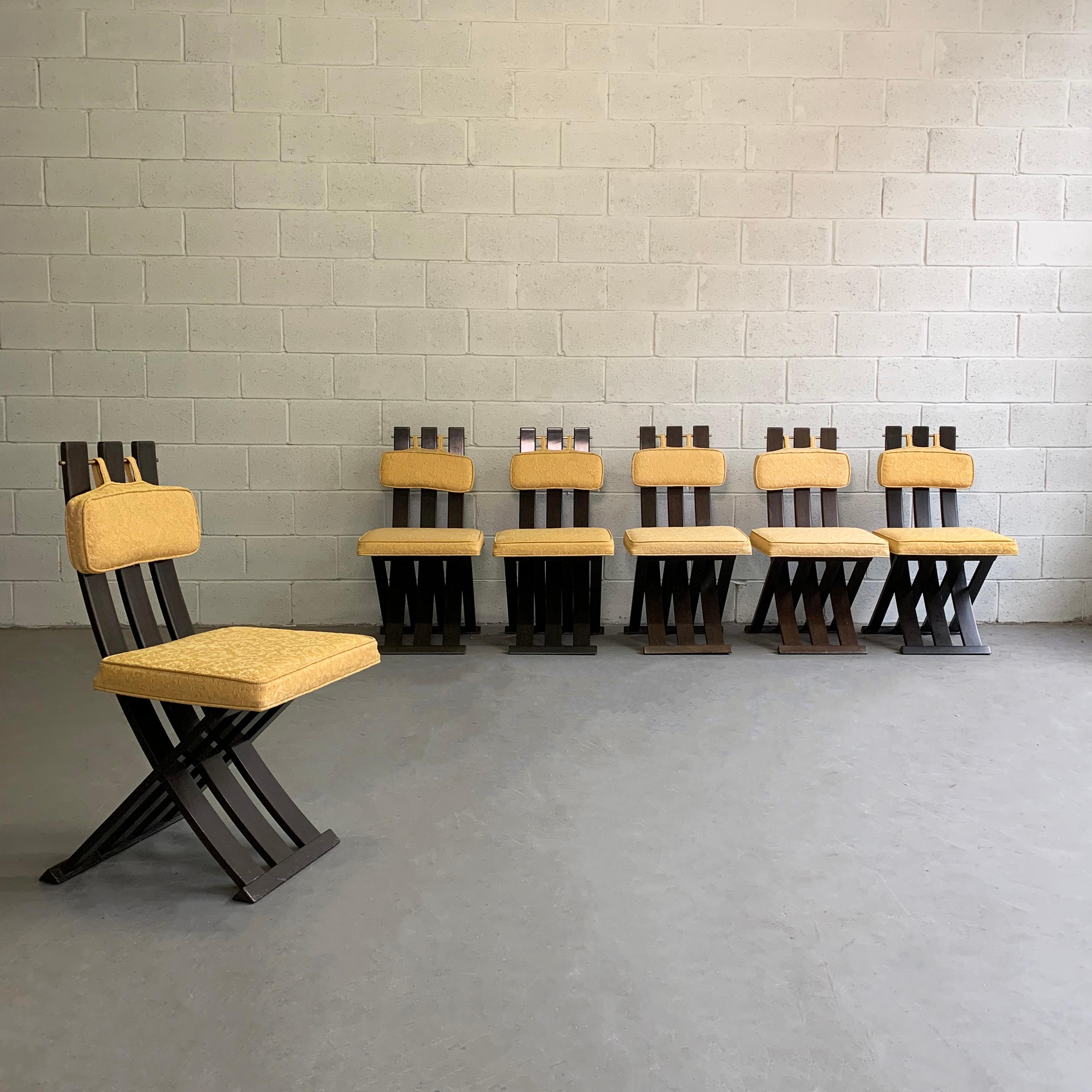 Harvey Probber ensemble de six chaises de salle à manger à base en X en vente 2