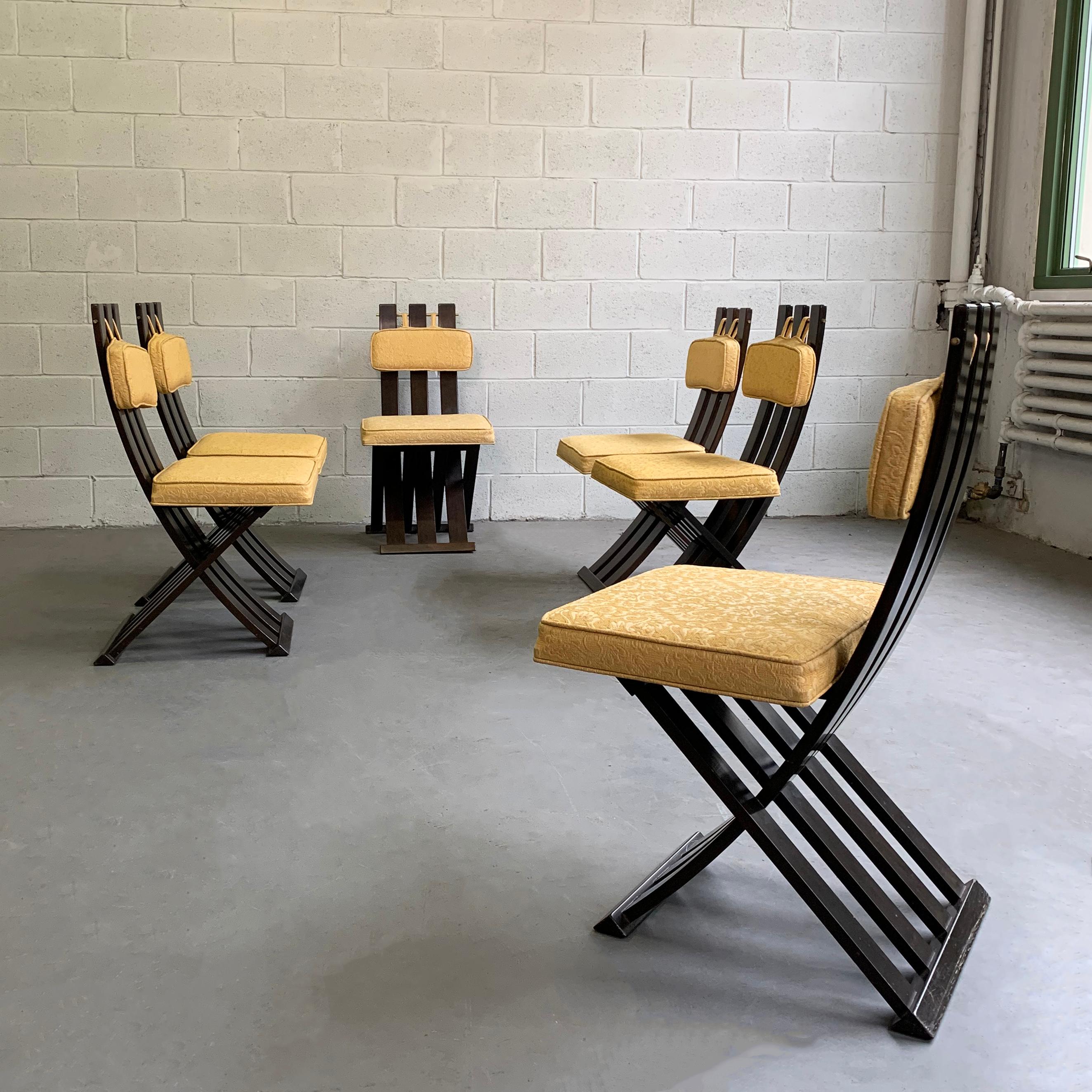 Set of Six Harvey Probber X-Base Dining Chairs For Sale 2