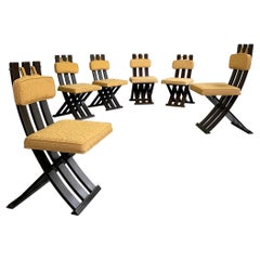 Set of Six Harvey Probber X-Base Dining Chairs