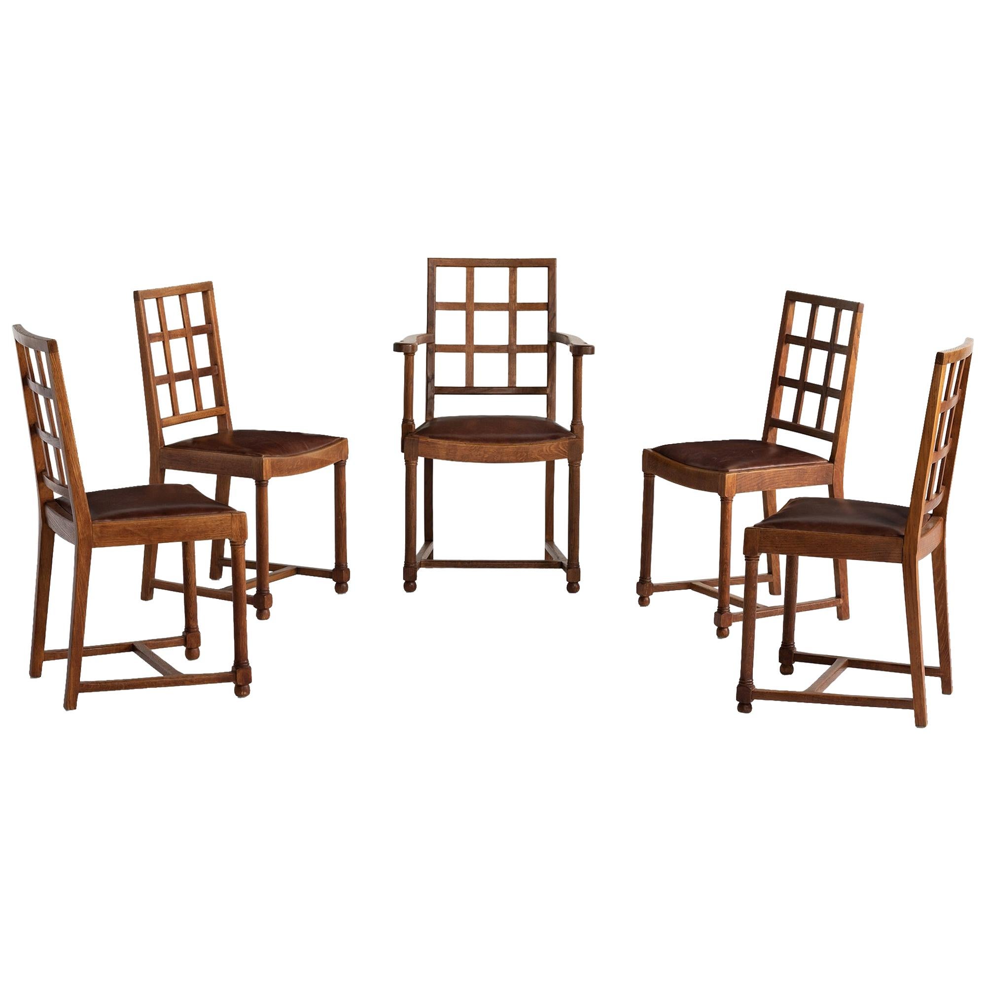 Set of Six Heals Dining Chairs, England circa 1930