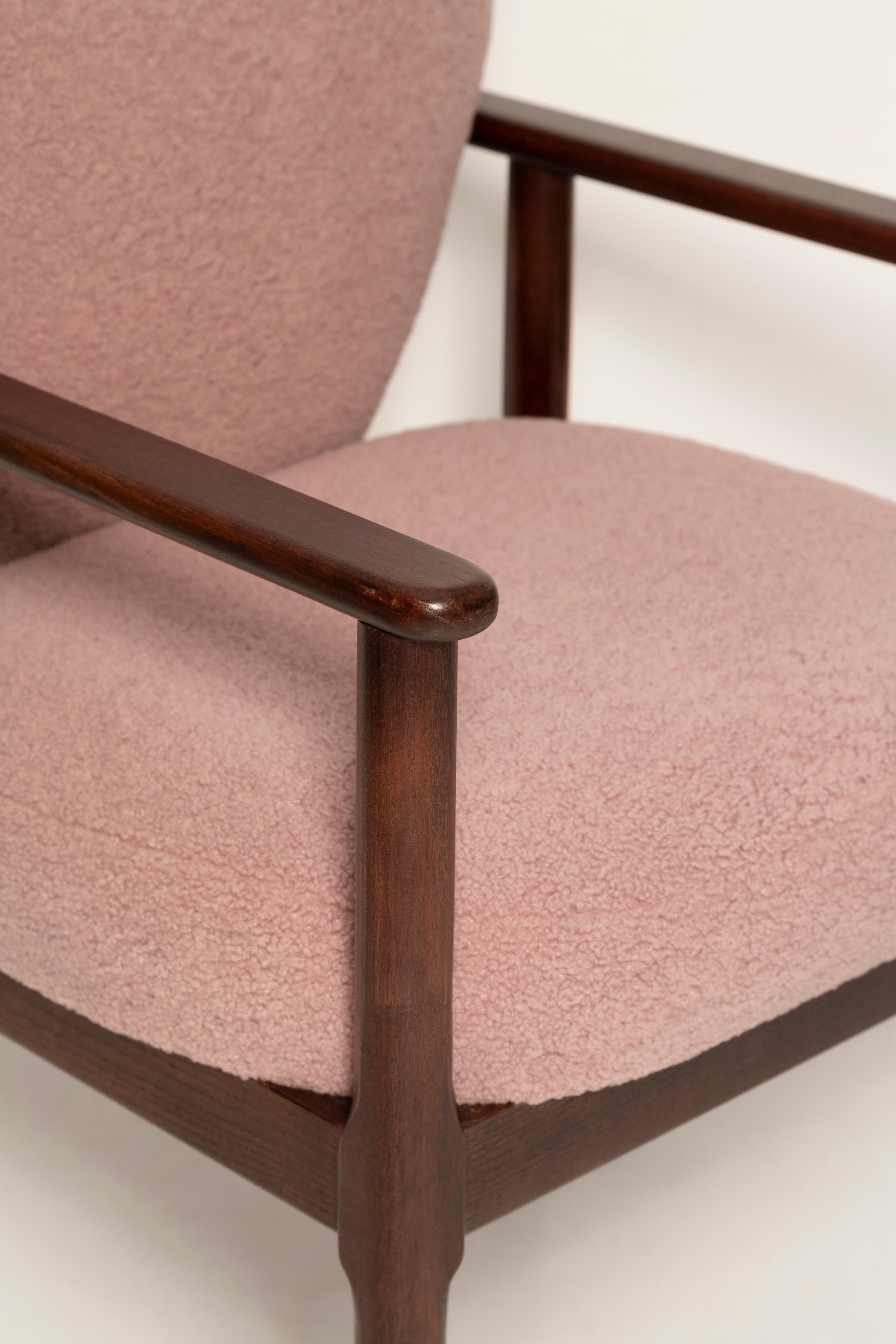 Set di sei sedie da pranzo a cuore, Boucle rosa, Vintola Studio, Europa, Polonia in vendita 3