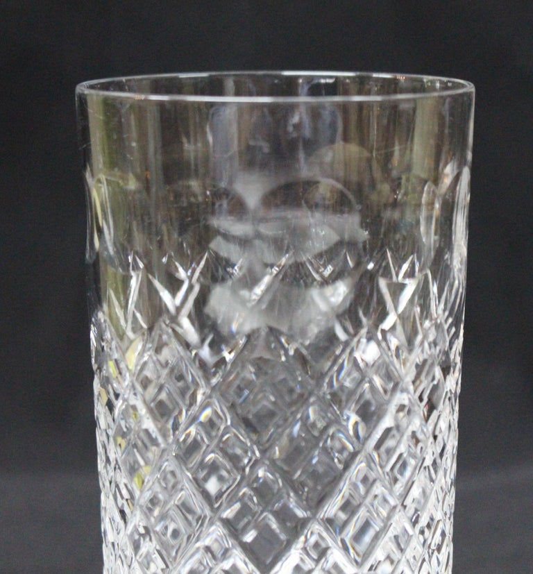 Set of Six Heavily Cut Crystal Highball Glasses For Sale at 1stDibs