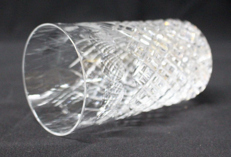 Set of Six Heavily Cut Crystal Highball Glasses For Sale at 1stDibs