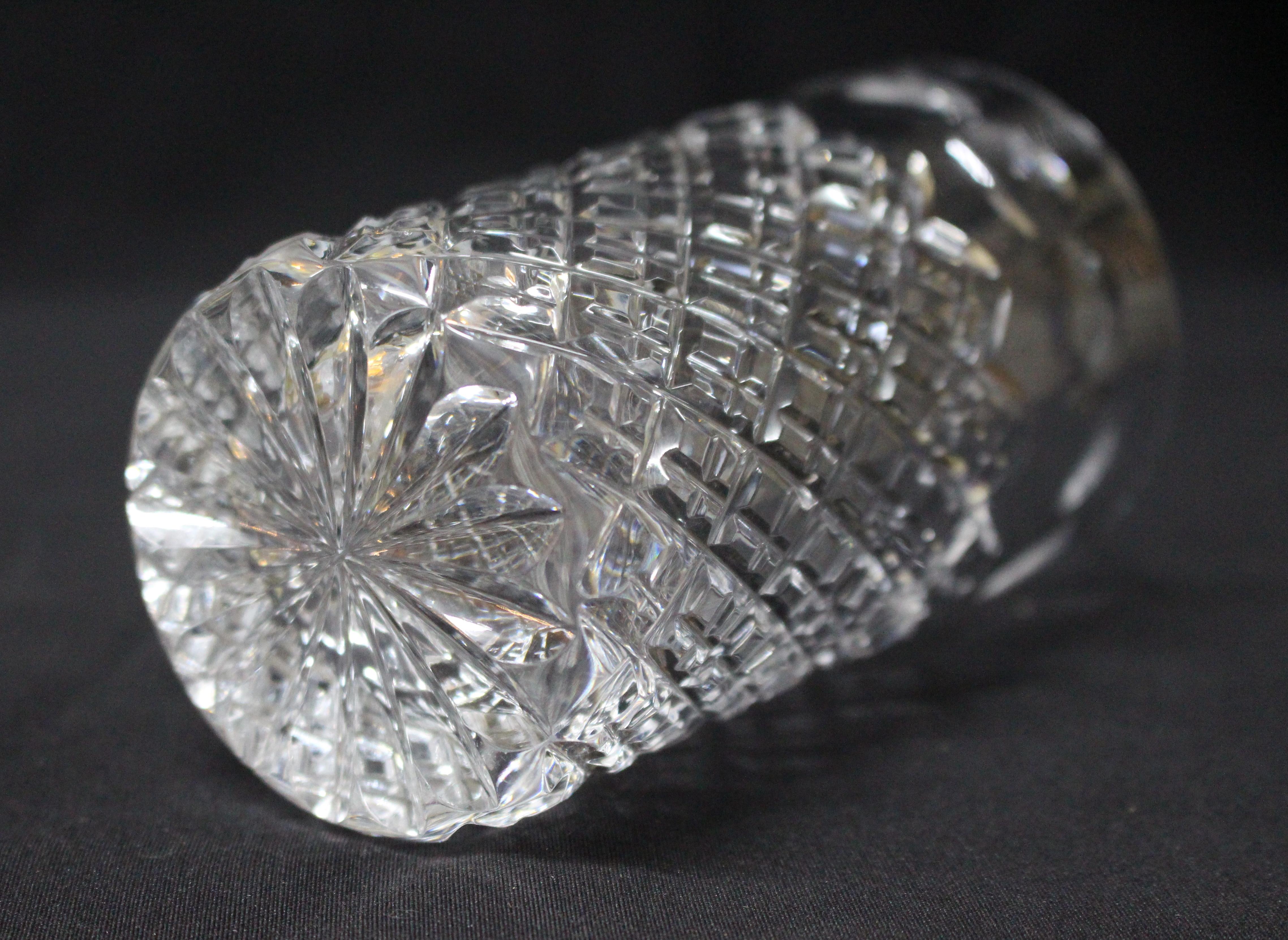 English Set of Six Heavily Cut Crystal Highball Glasses For Sale
