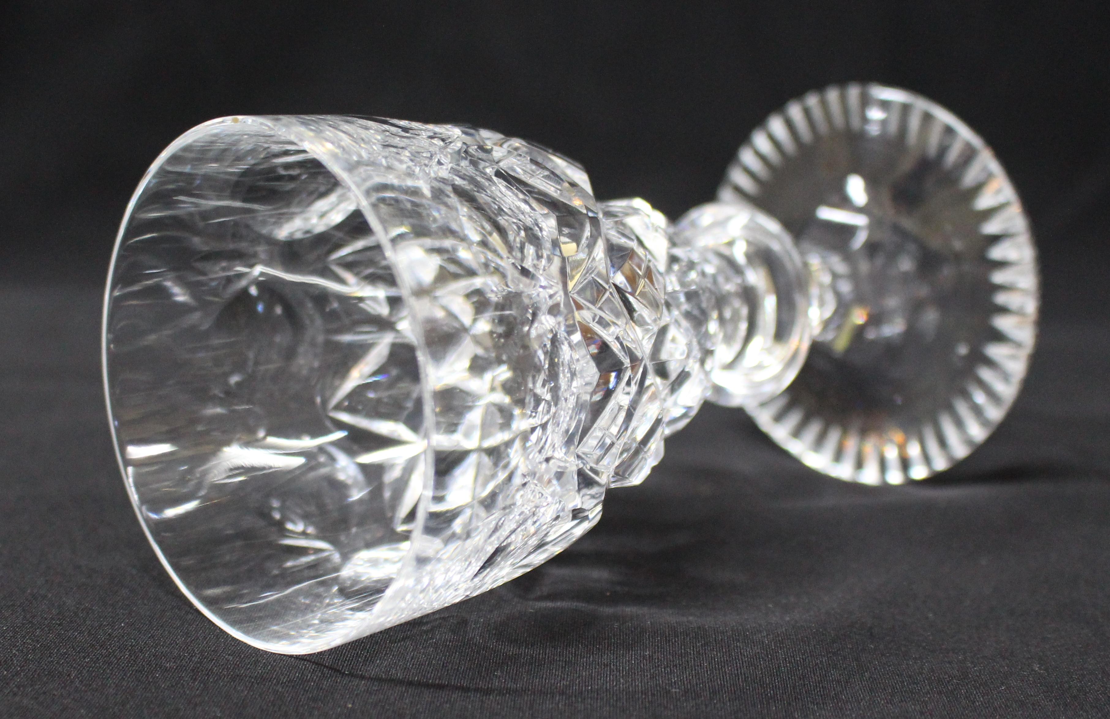 Set of Six Heavy Cut Glass English Wine Glasses For Sale at 1stDibs