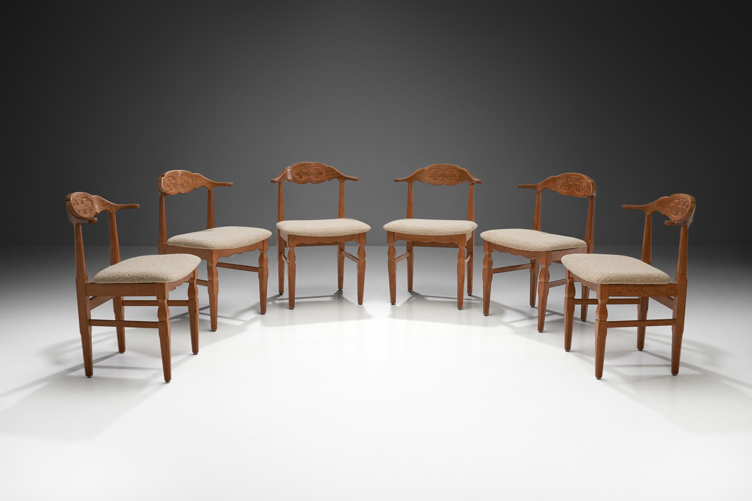 Juego de seis sillas de comedor Henning Kjærnulf para EG Kvalitetsmøbel, Dinamarca Años 60 en Bueno estado para la venta en Utrecht, NL