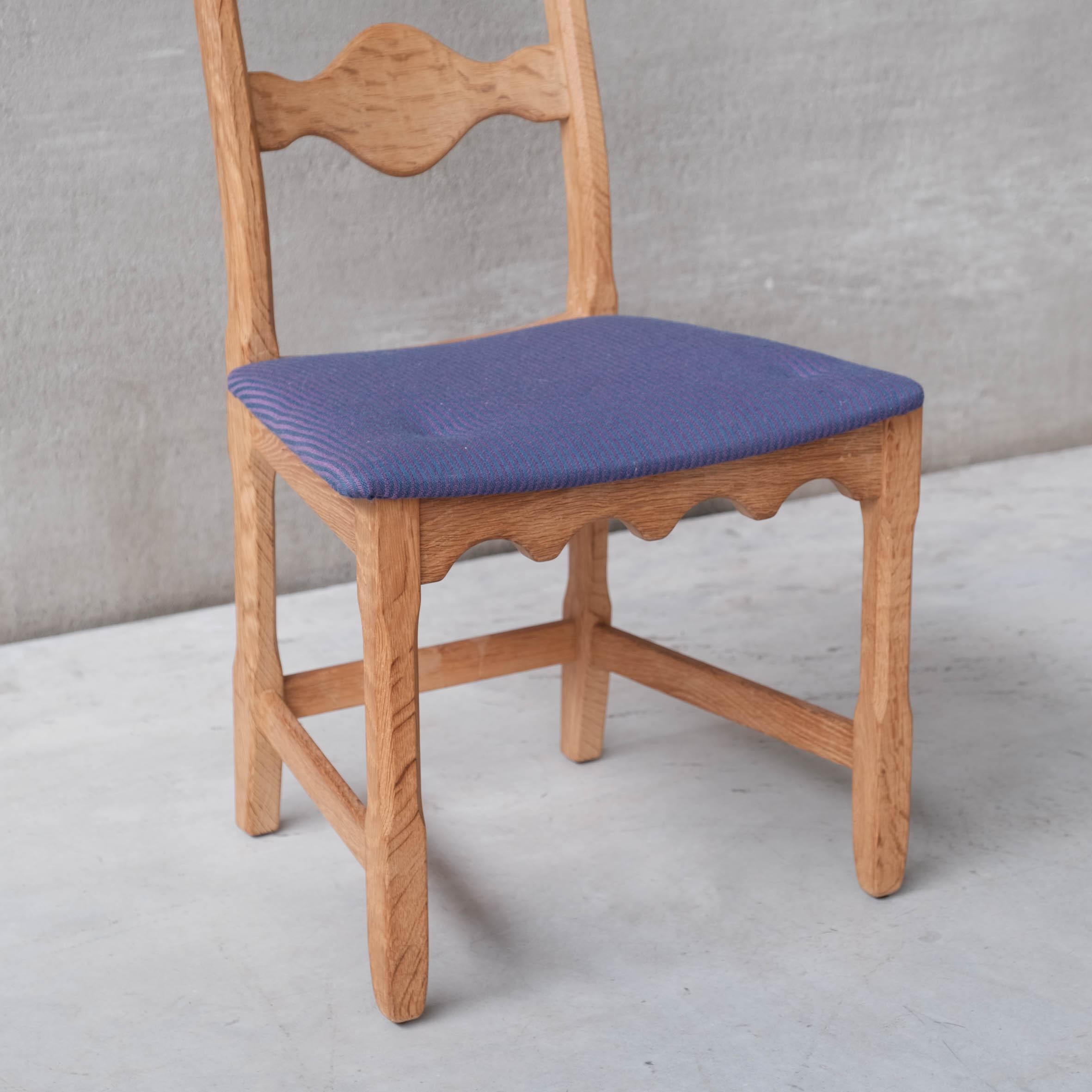 Mid-20th Century Set of Six Henning Kjaernulf Oak Mid-Century Danish Dining Chairs For Sale