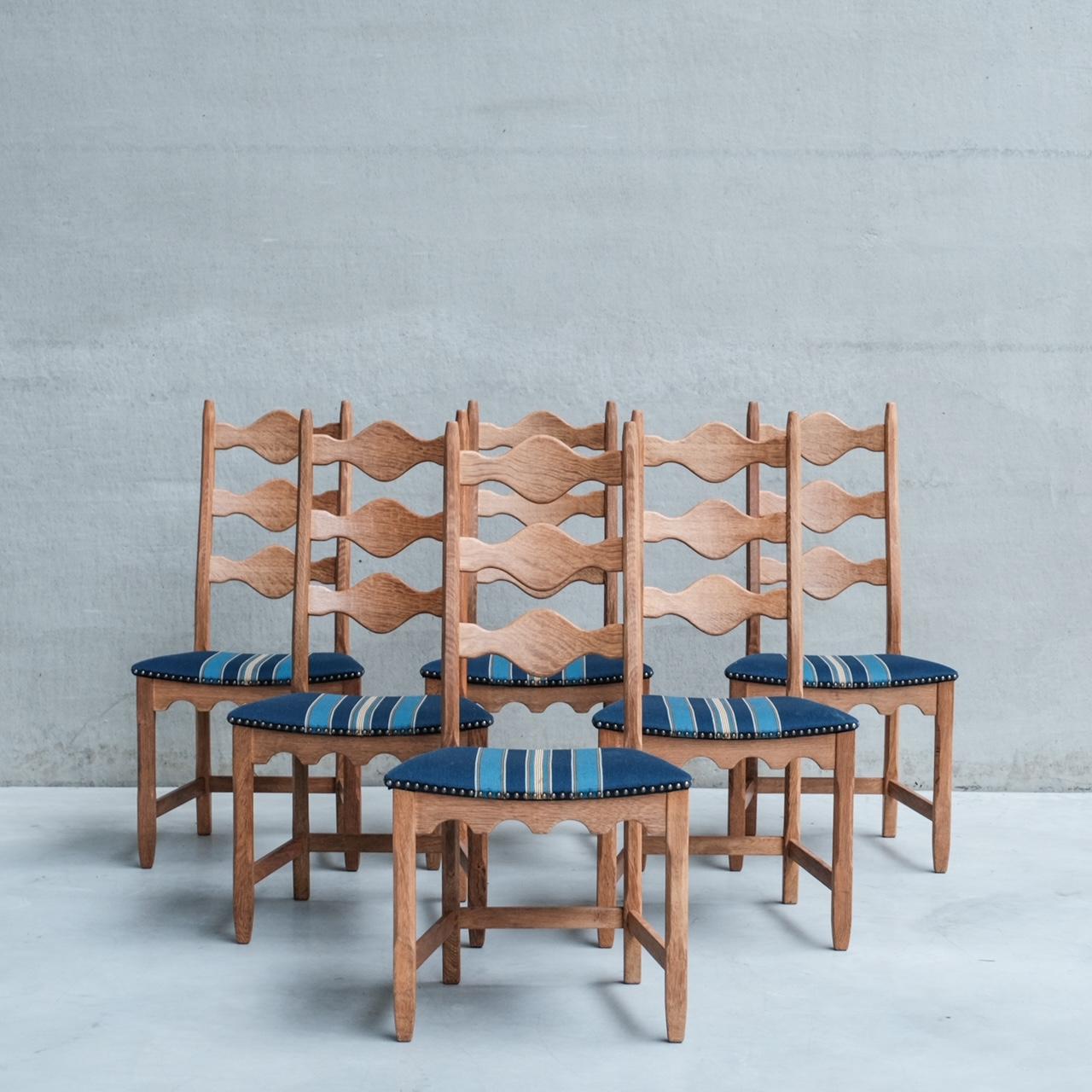 Set of Six Henning Kjaernulf Oak Mid-Century Dining Chairs (6) 10