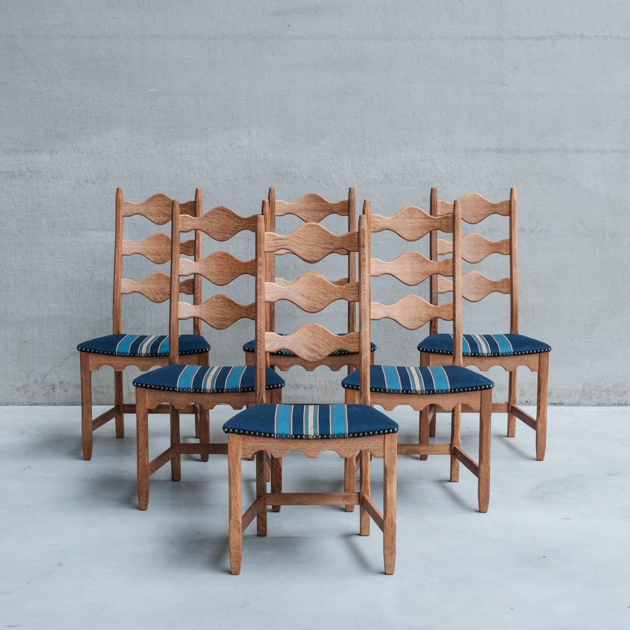 Set of Six Henning Kjaernulf Oak Mid-Century Dining Chairs (6) For Sale 11