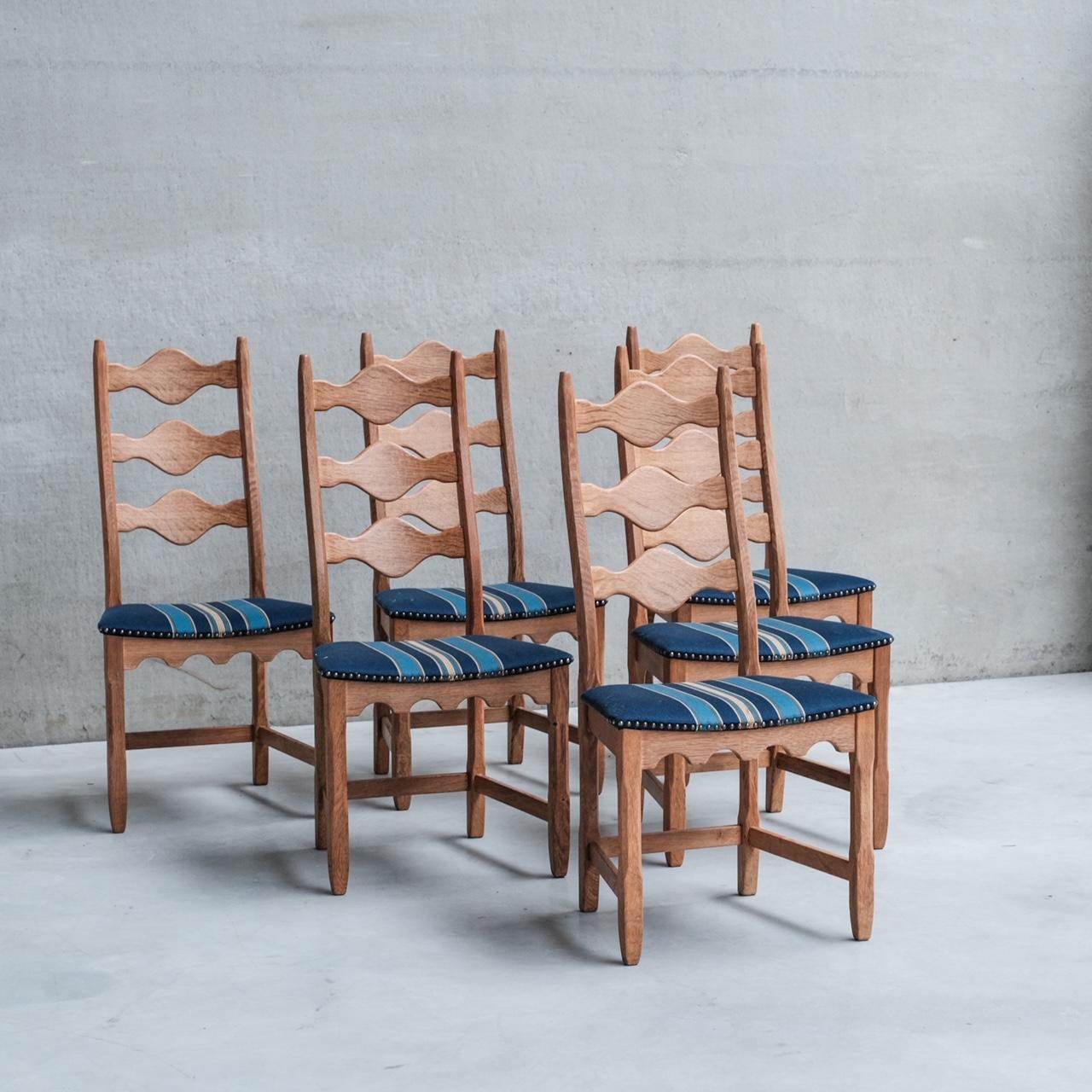 Set of Six Henning Kjaernulf Oak Mid-Century Dining Chairs (6) For Sale 12