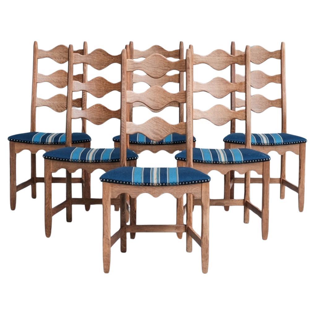 Set of Six Henning Kjaernulf Oak Mid-Century Dining Chairs (6) For Sale