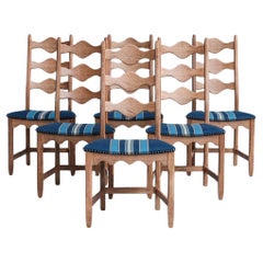 Ensemble de six chaises de salle à manger Henning Kjaernulf en Oak Mid-Century (6)