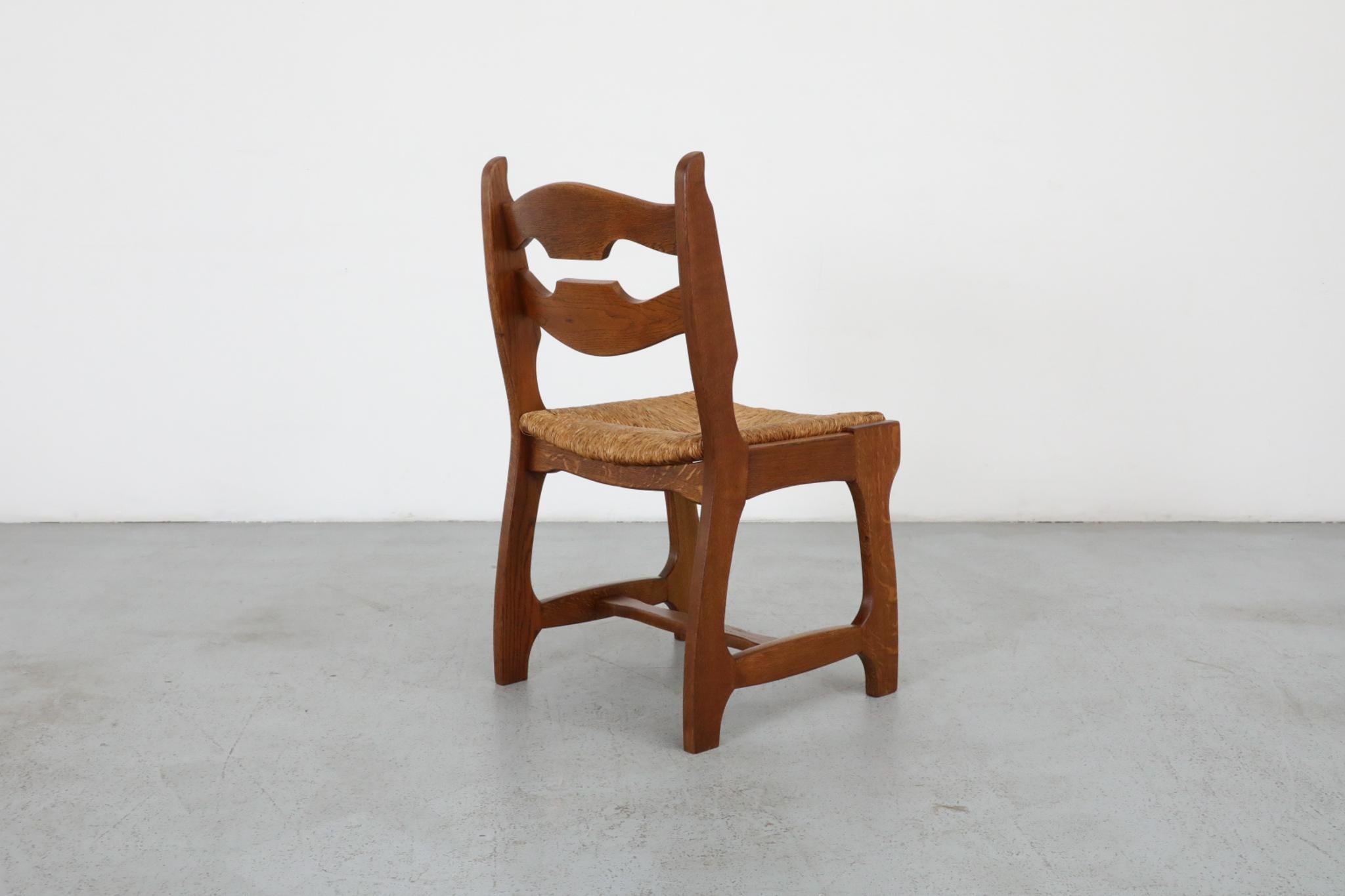 Set of Six Henning Kjaernulf Style Razorback Dining Chairs with Rush Seats 3
