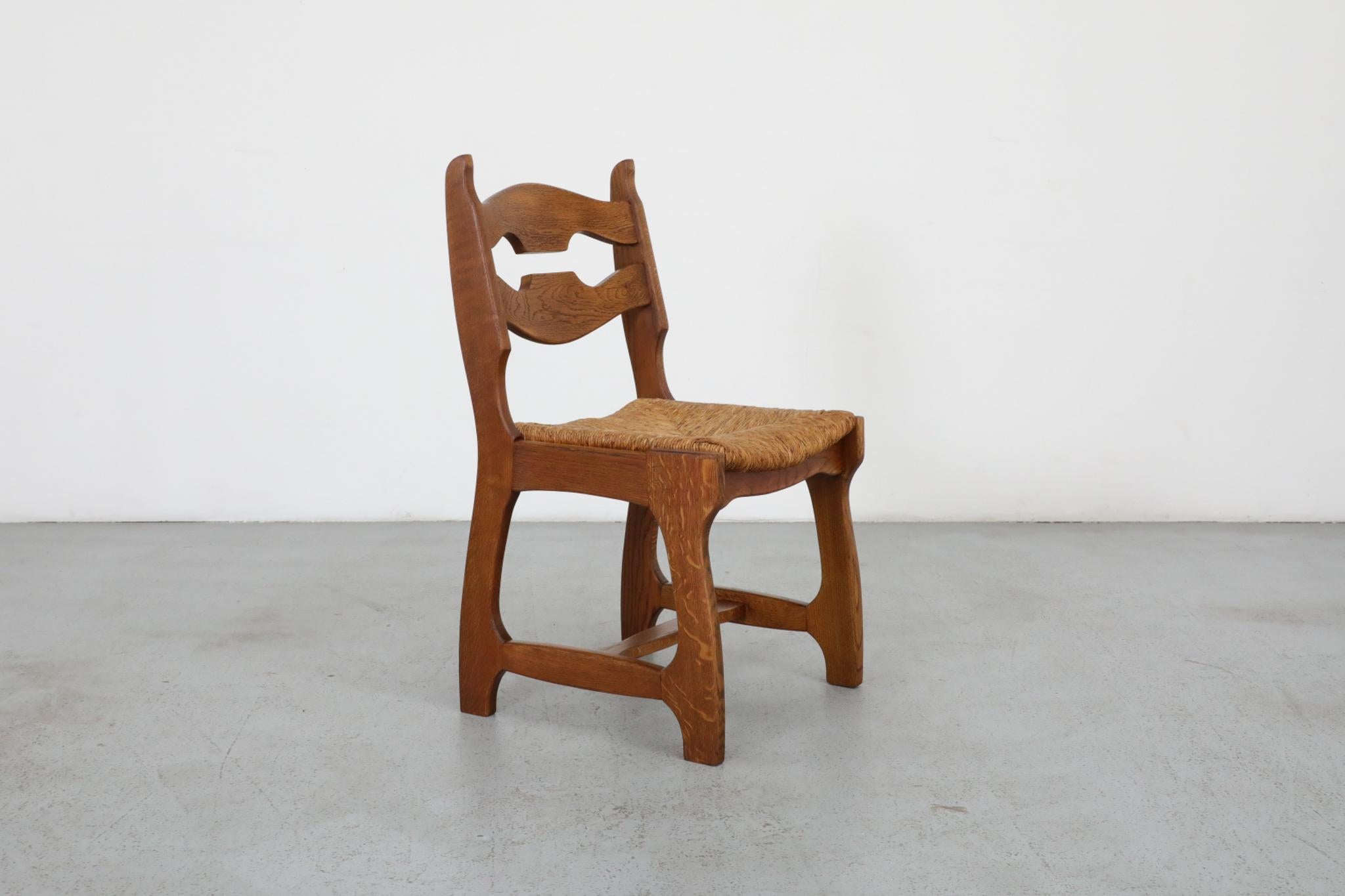 Set of Six Henning Kjaernulf Style Razorback Dining Chairs with Rush Seats 4