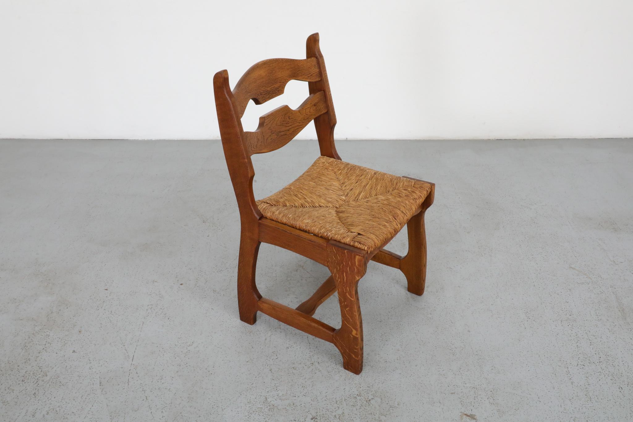 Set of Six Henning Kjaernulf Style Razorback Dining Chairs with Rush Seats 5