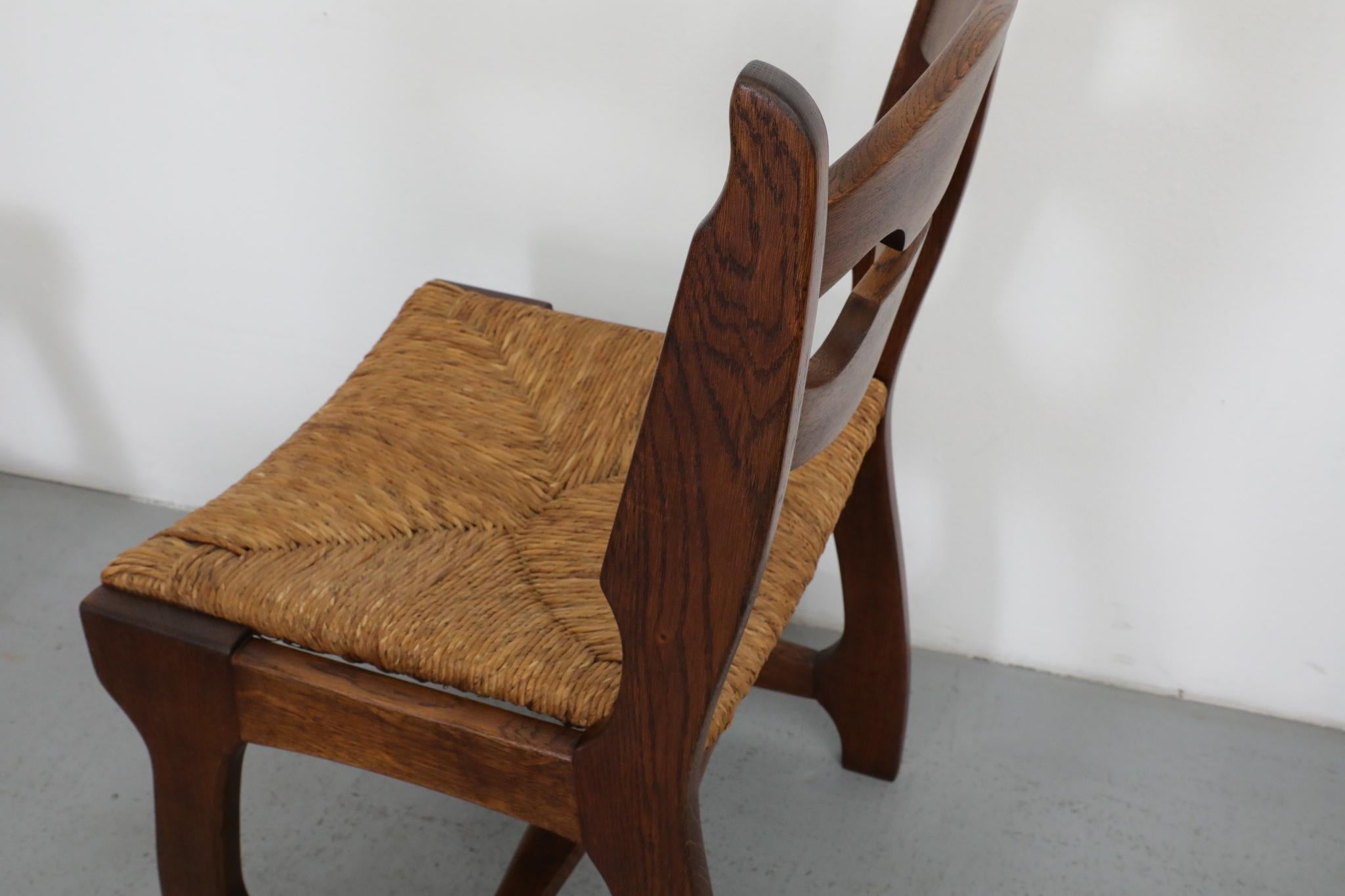 Set of Six Henning Kjaernulf Style Razorback Dining Chairs with Rush Seats 9