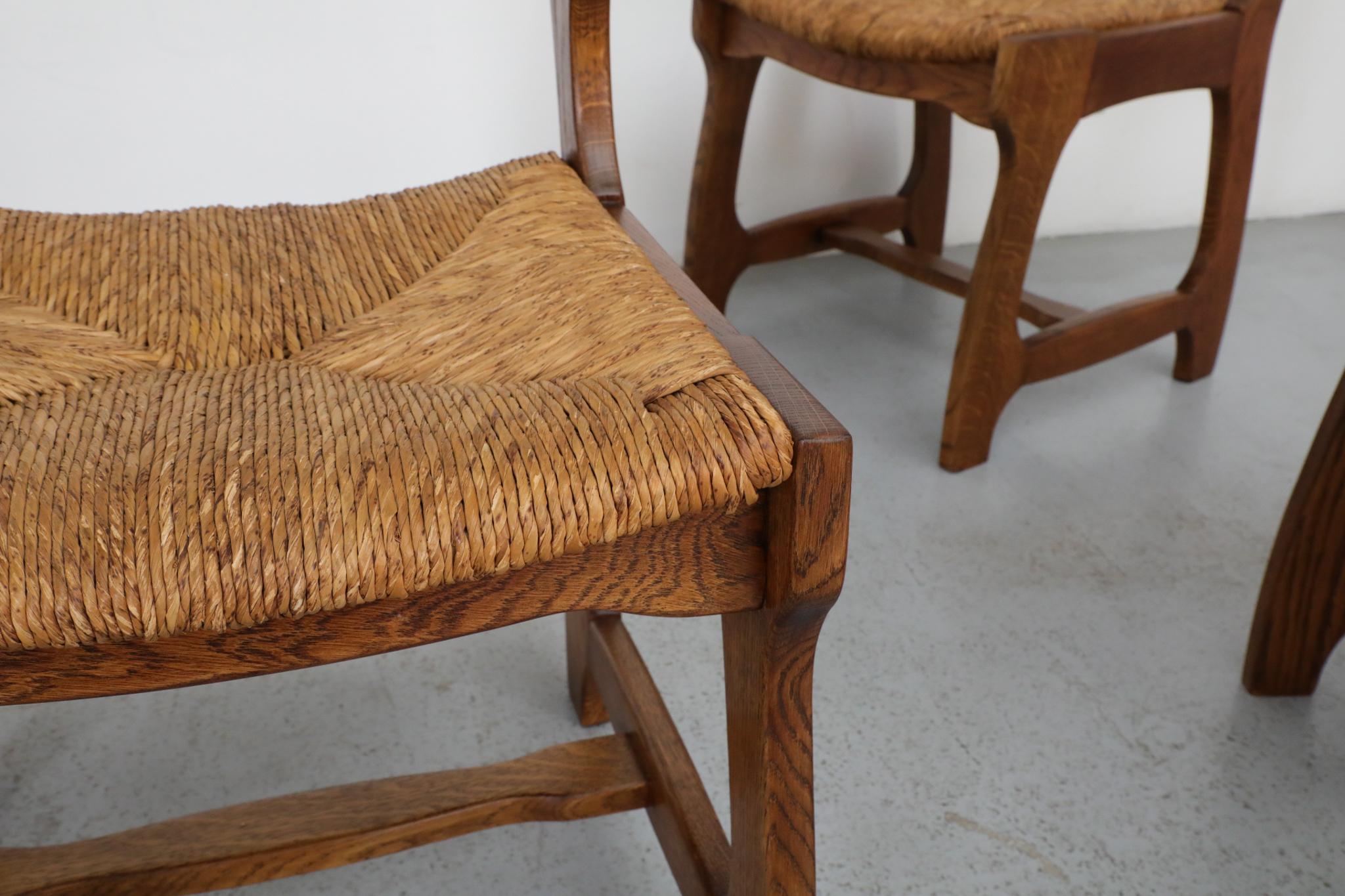 Set of Six Henning Kjaernulf Style Razorback Dining Chairs with Rush Seats 10
