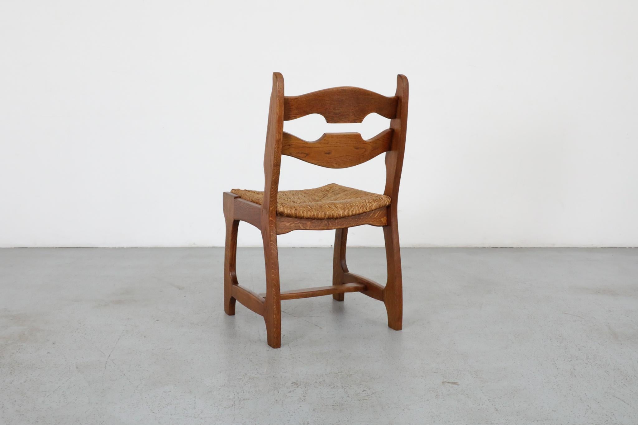 Set of Six Henning Kjaernulf Style Razorback Dining Chairs with Rush Seats 1