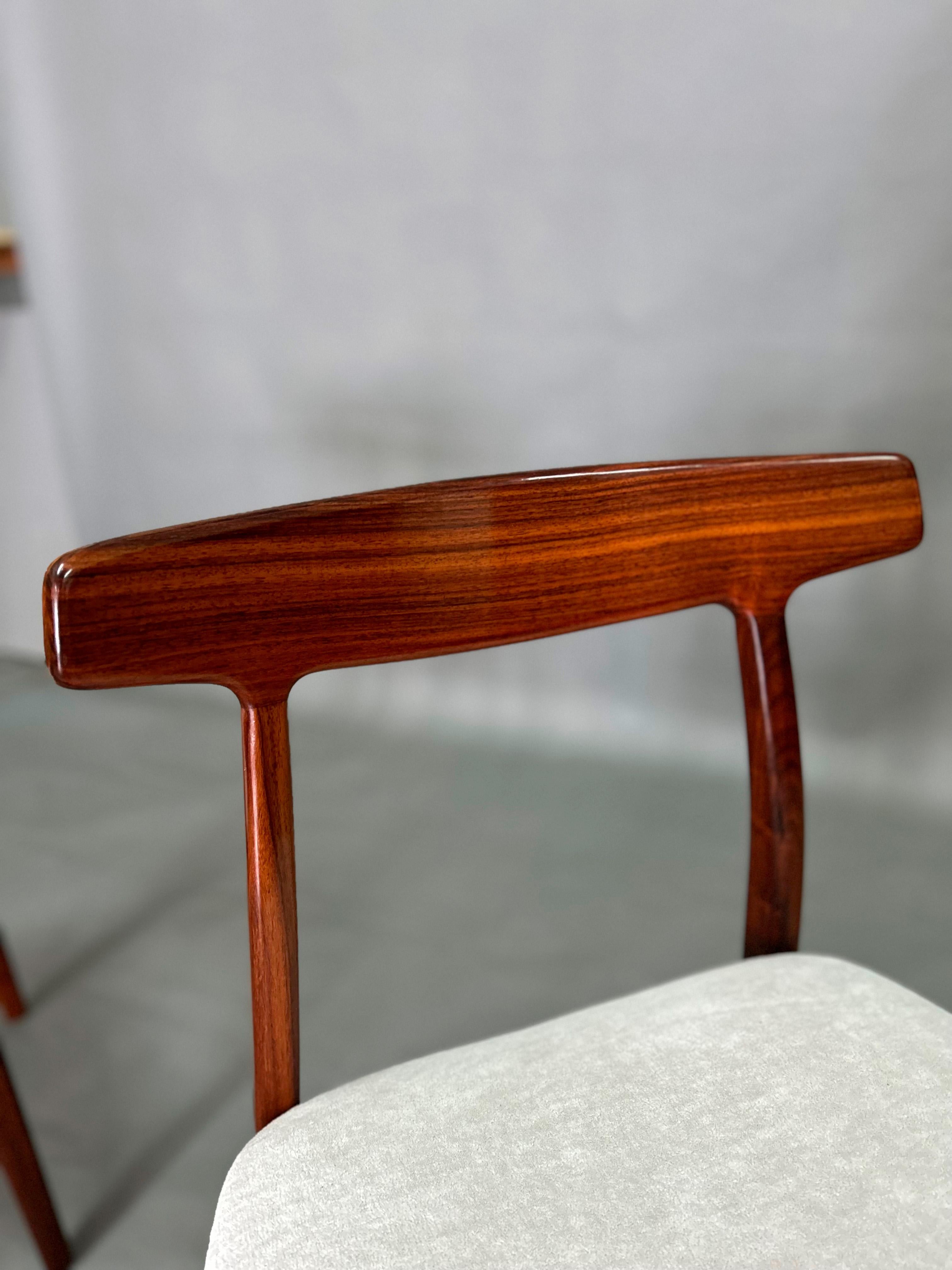 Set of Six Henry Kjaernulf Rosewood Dining Chairs For Sale 1