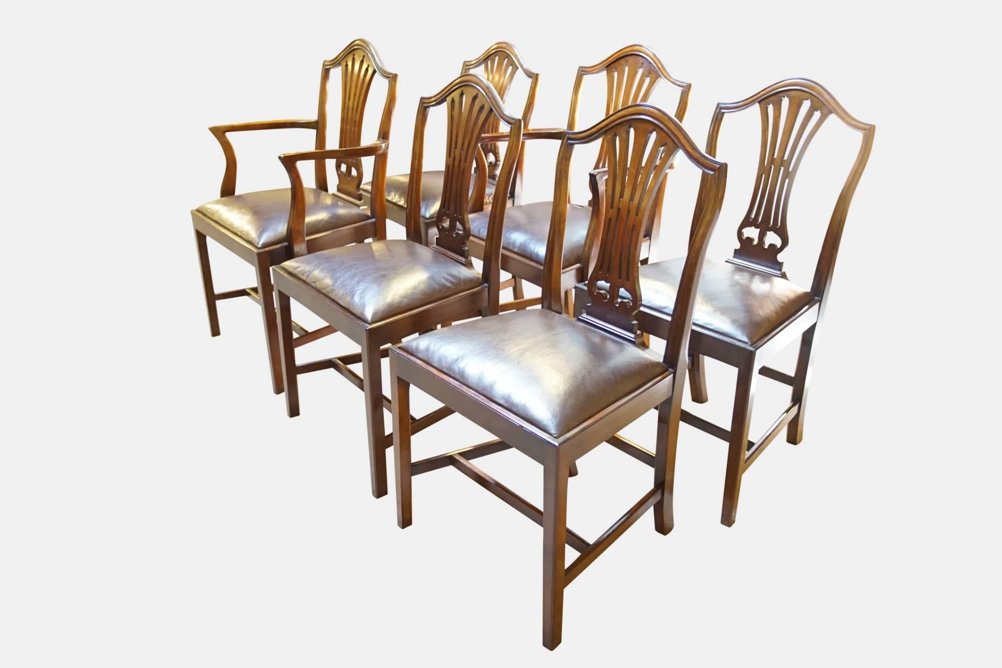 Set of six Hepplewhite chairs.