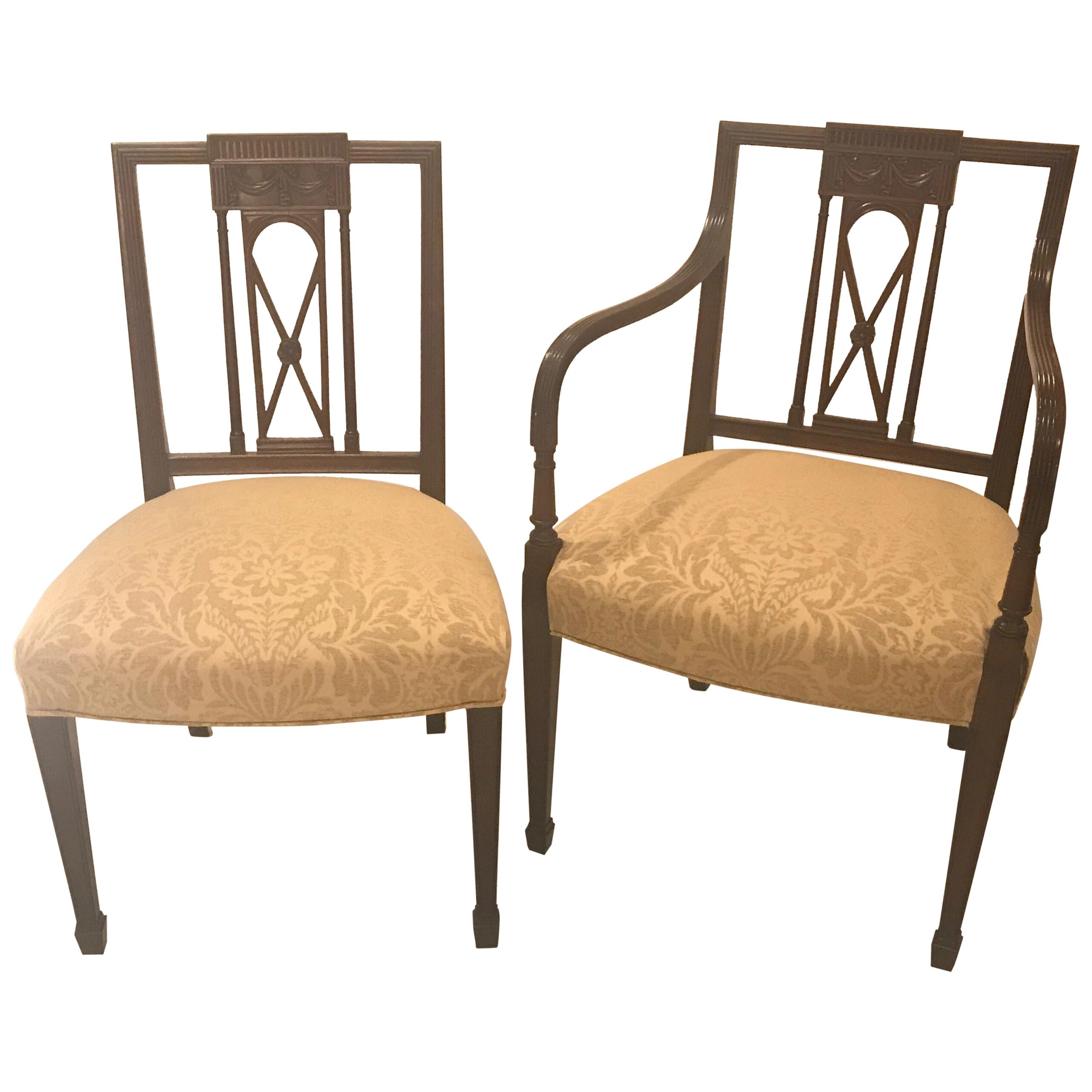 Set of Six Hepplewhite Dining Chairs