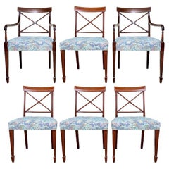 Set Of Six Hepplewhite Style Dining Chairs