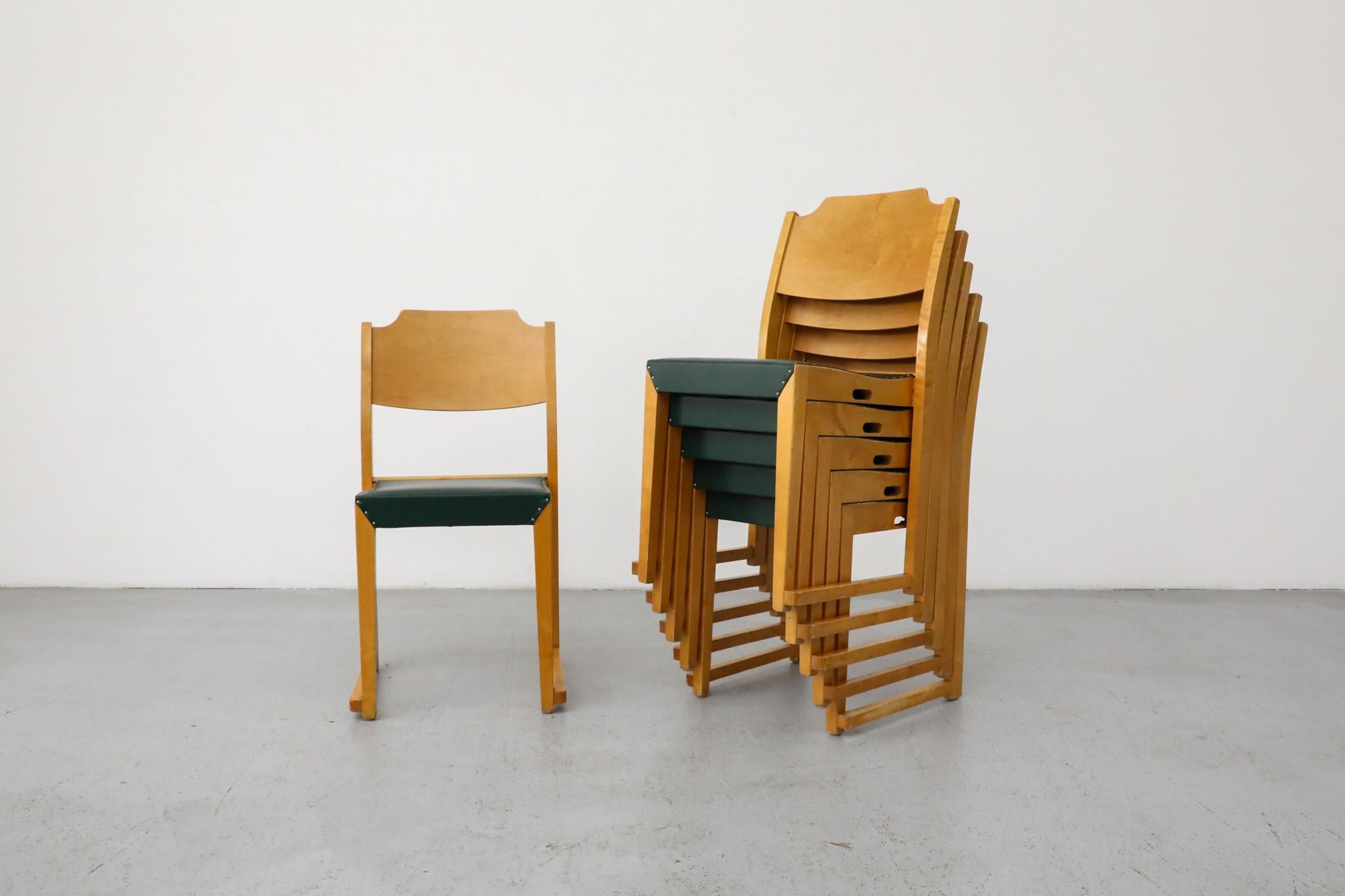 Mid-Century Modern Ensemble de six chaises empilables Herman Seeck pour Asko 