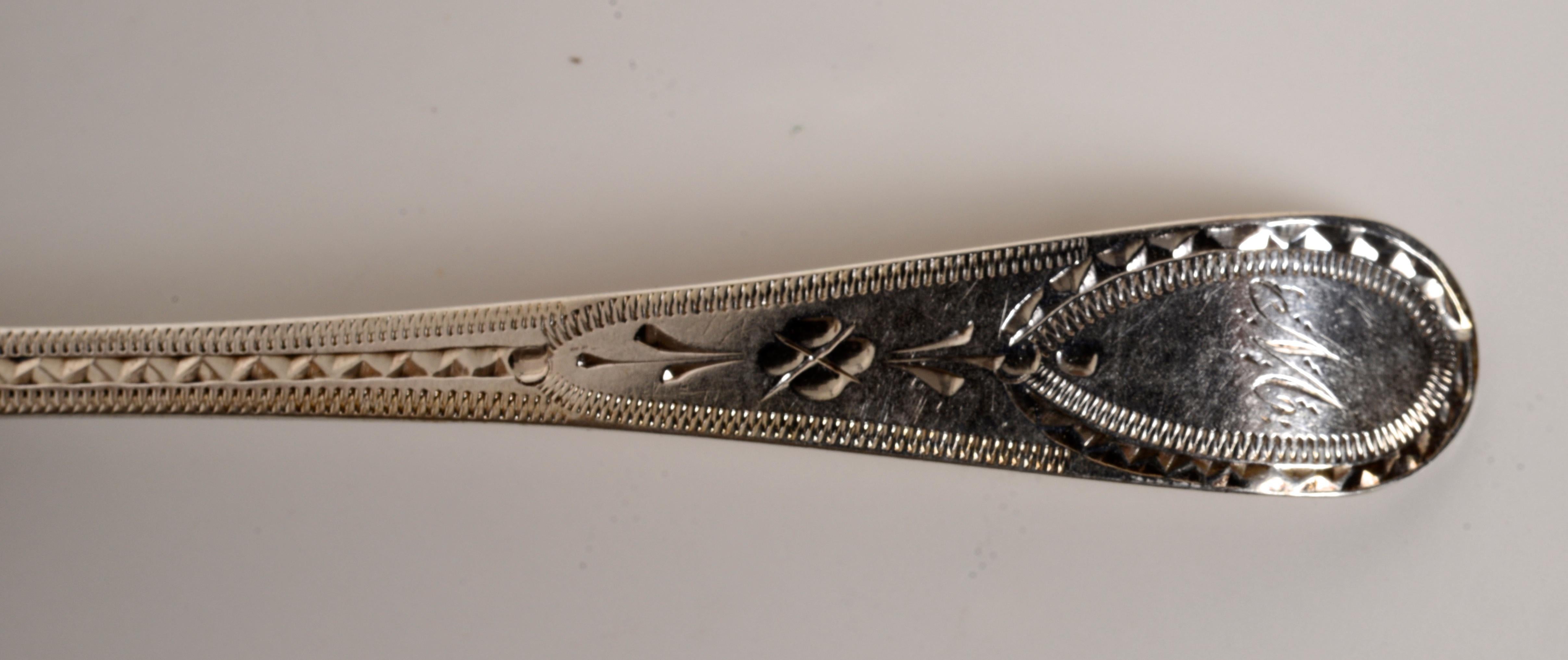 George III Set of Six Hester Bateman Geo III Silver Demitasse Spoons c1789-90 For Sale
