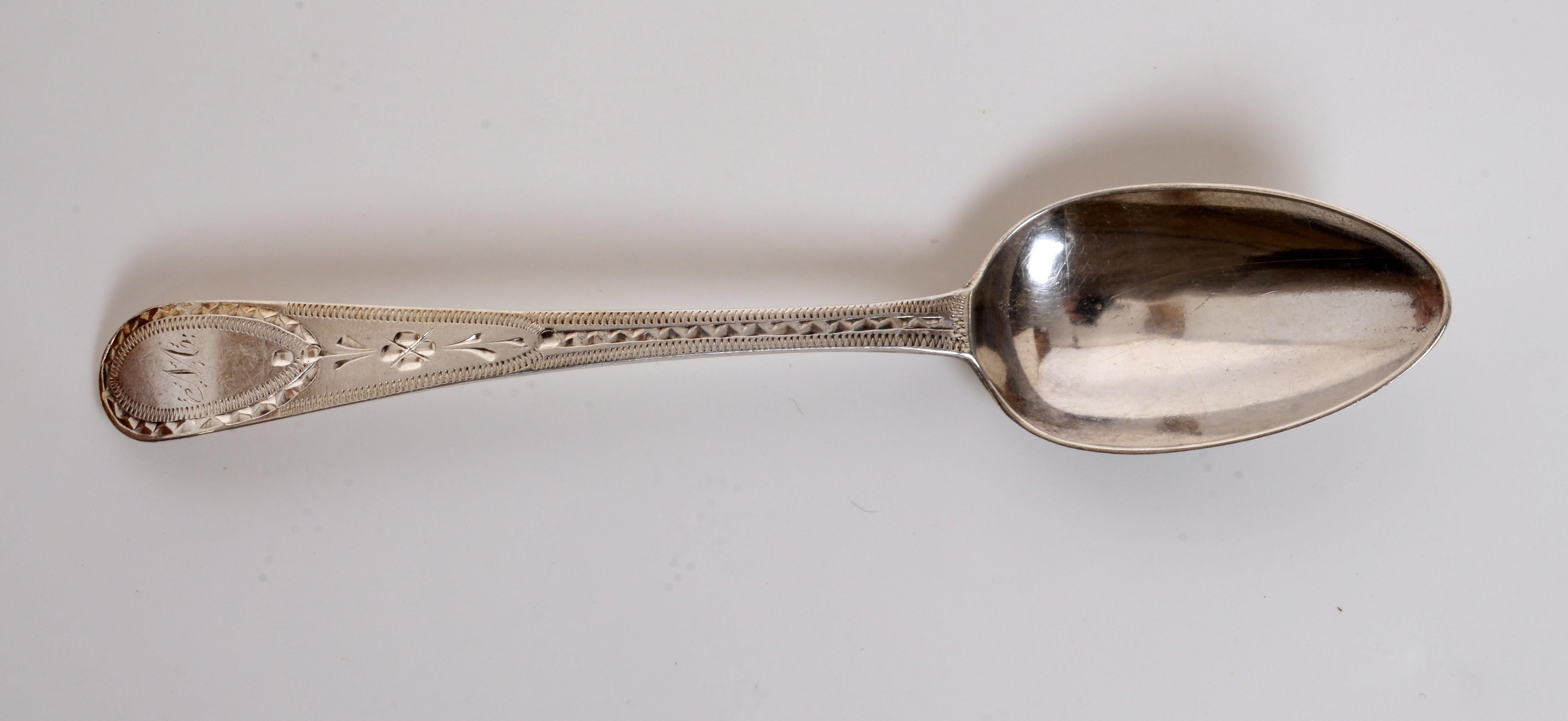 Set of Six Hester Bateman Geo III Silver Demitasse Spoons c1789-90 In Good Condition For Sale In valatie, NY