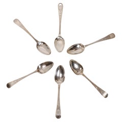Set of Six Hester Bateman Geo III Silver Demitasse Spoons c1789-90