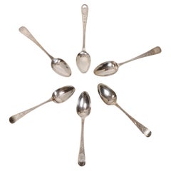 Juego de seis cucharas de plata de Geo III Hester Bateman c1789-90
