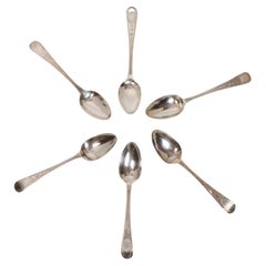 Used Set of Six Hester Bateman Geo III Silver Demitasse Spoons c1789-90