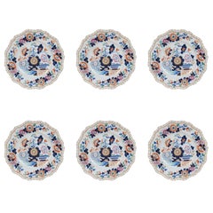 Set of Six Hicks & Meigh Stone China Floral Plates