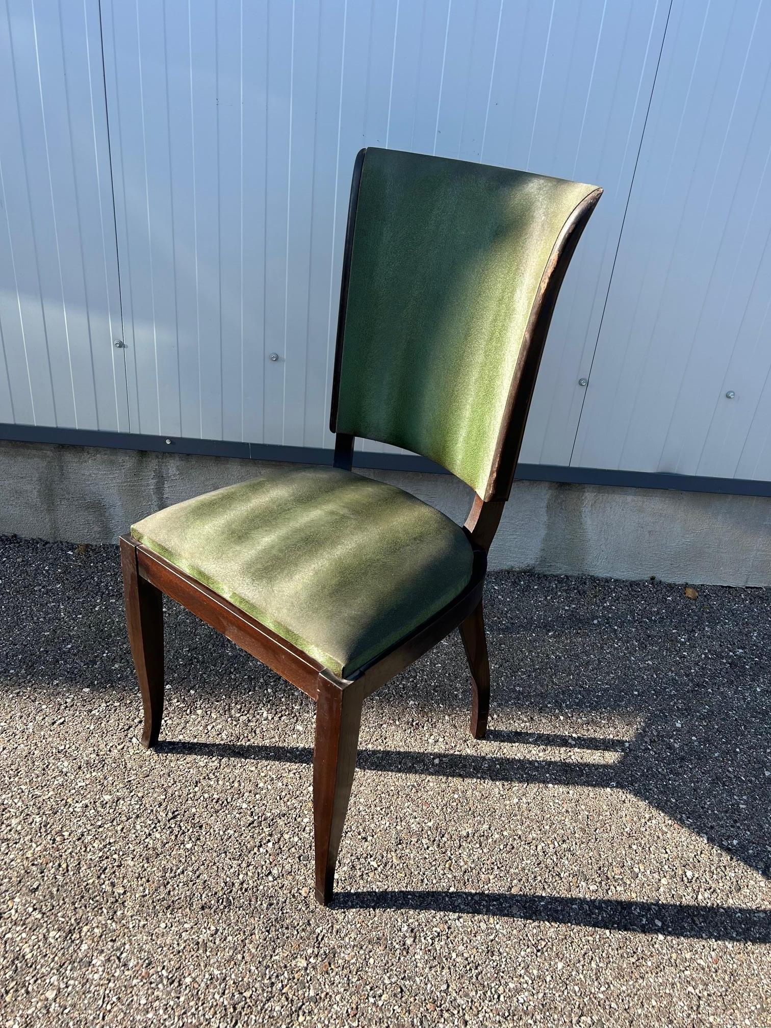 Palissandro Set di sei sedie Art Déco con schienale alto in vendita