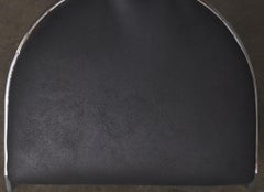 Set of Six Modern High Back Dining Chairs, Leather & Chrome, USA, 1970