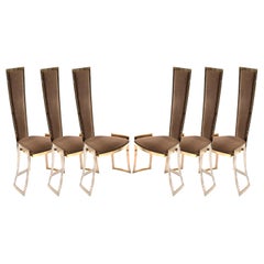 Set of Six High Backed Italian Mid-Century Modern Chairs, circa 1960