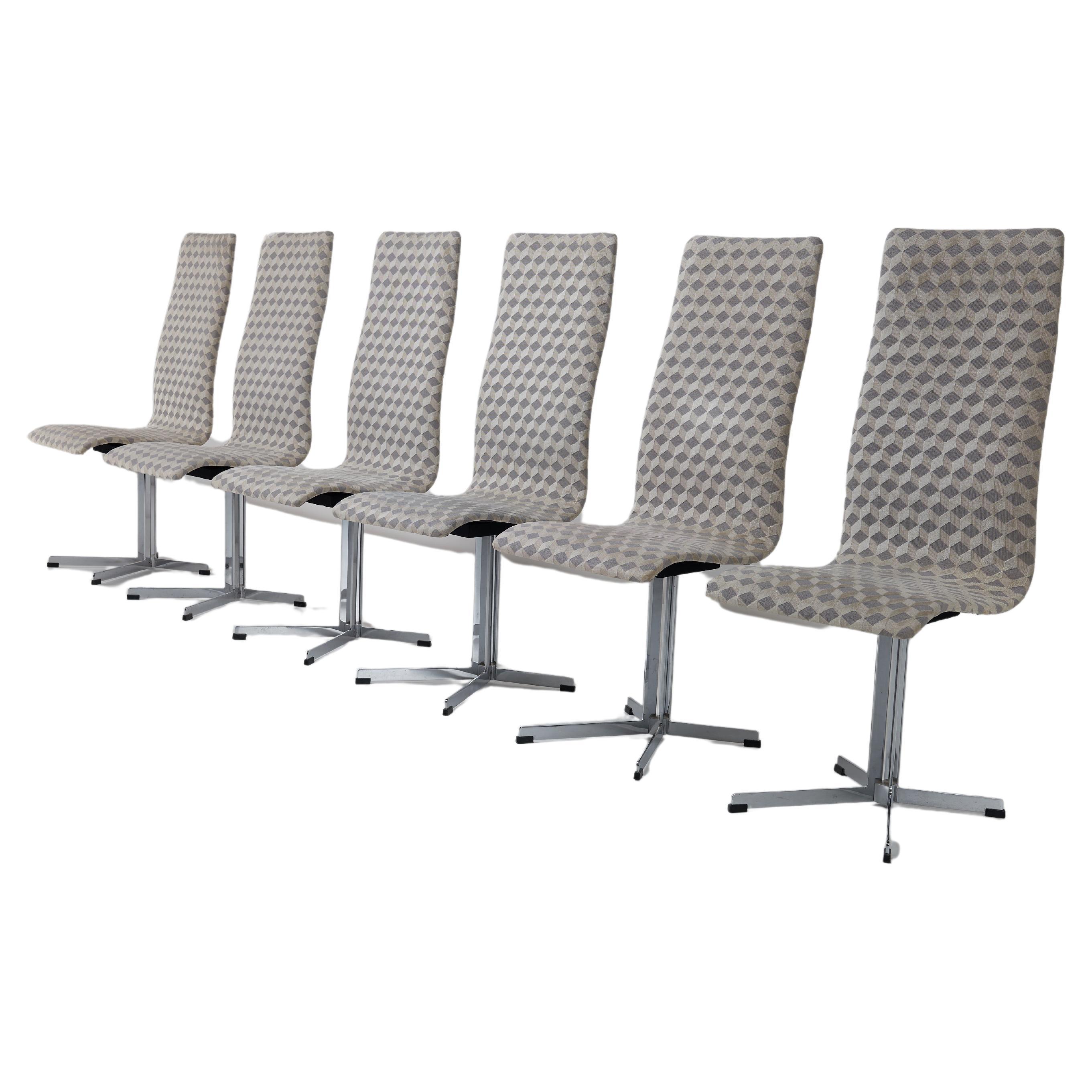 Set of Six Highback 1970s Dining Chairs by Richard Young for Merrow Associates